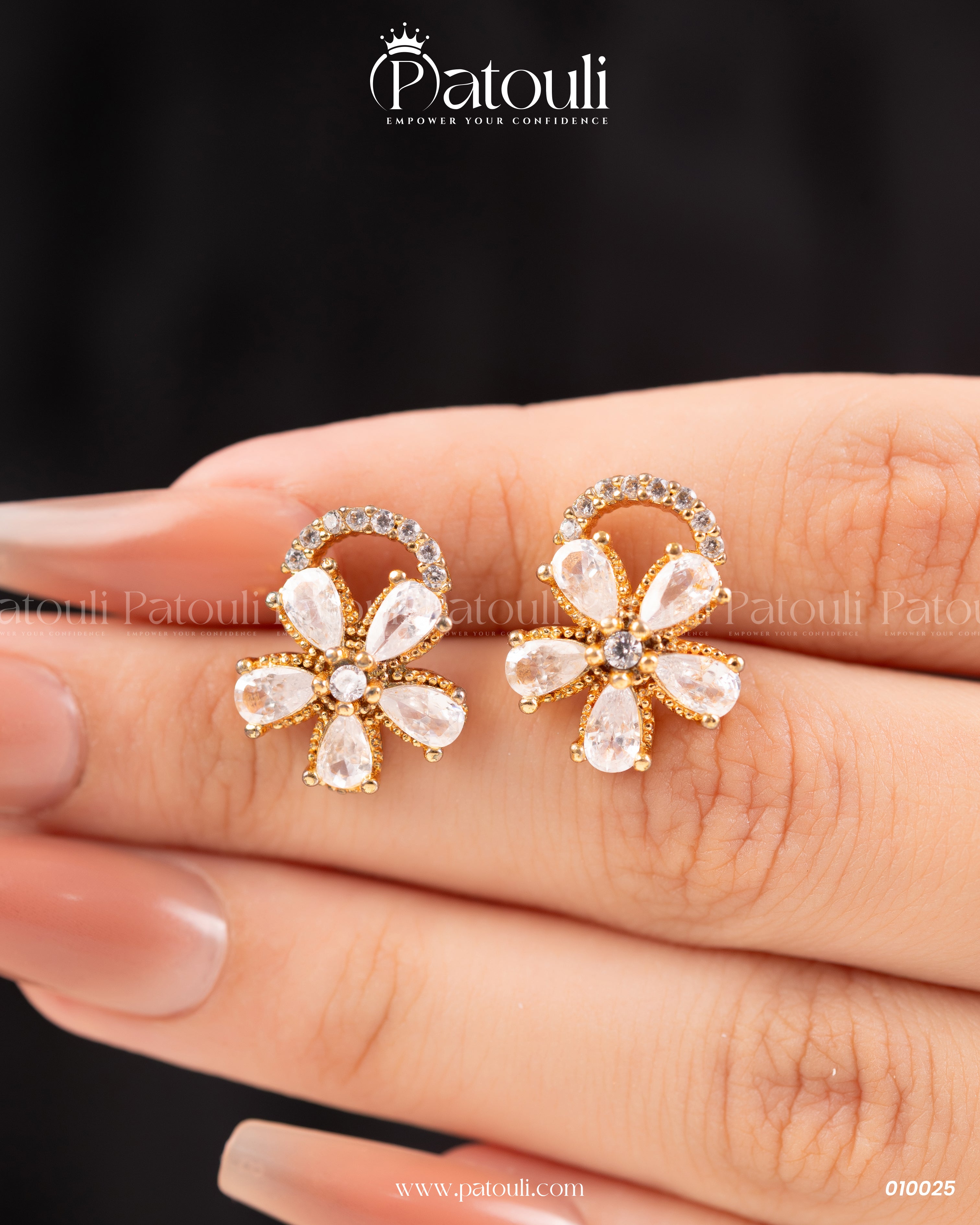 Cute Zirconia Flower Tops