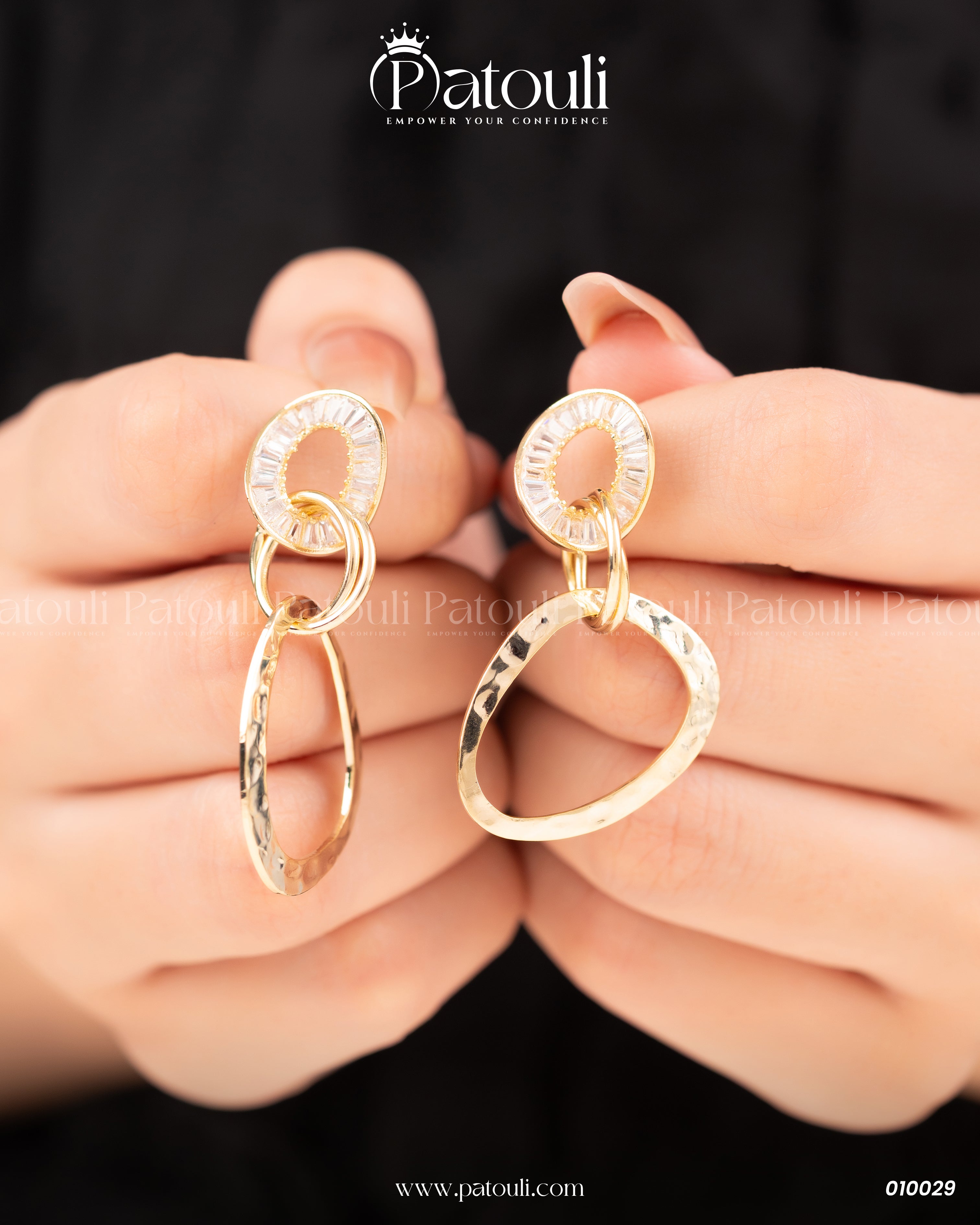Golden Molten Drop Earrings