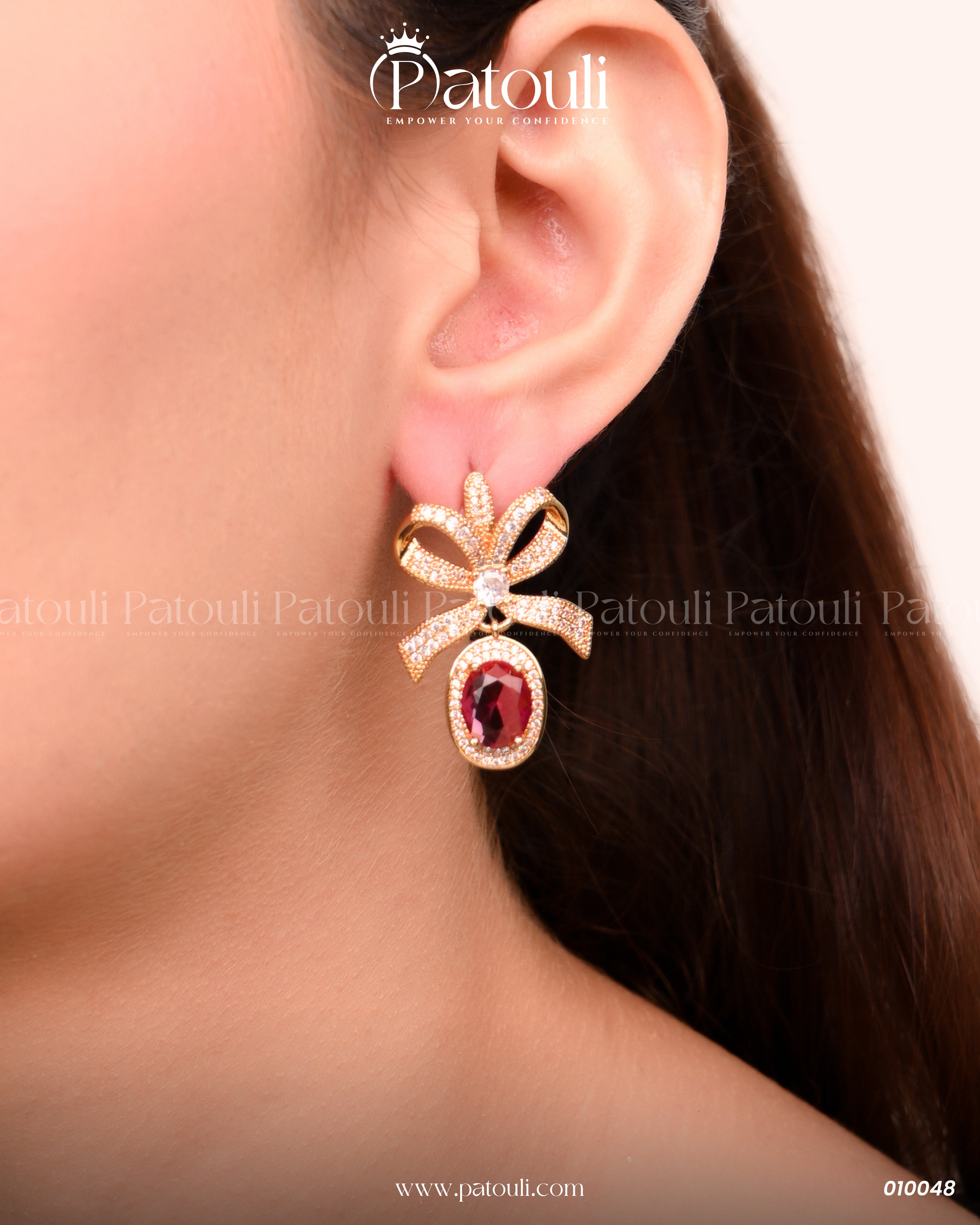 The Ruby Flora Crown Studs