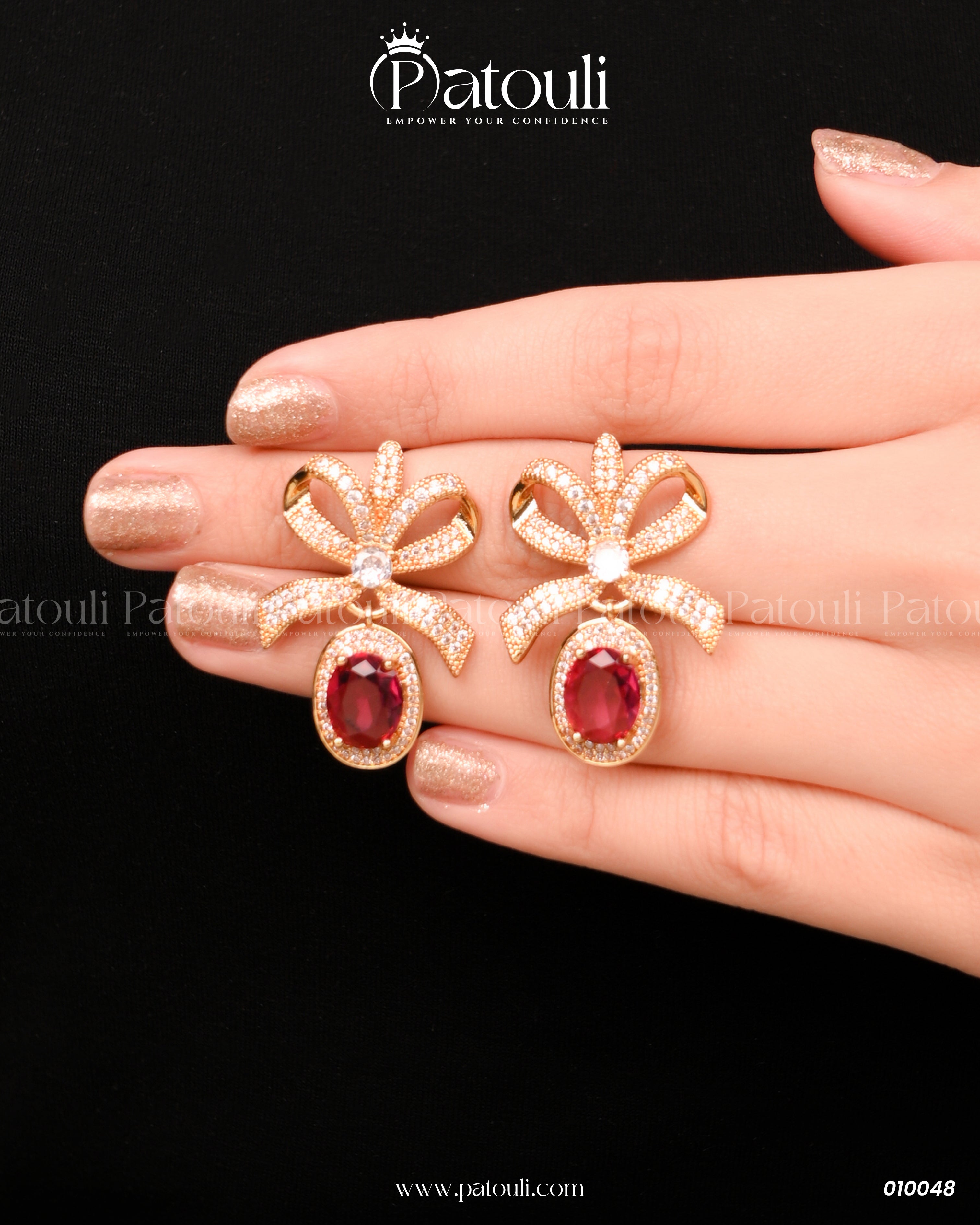 The Ruby Flora Crown Studs