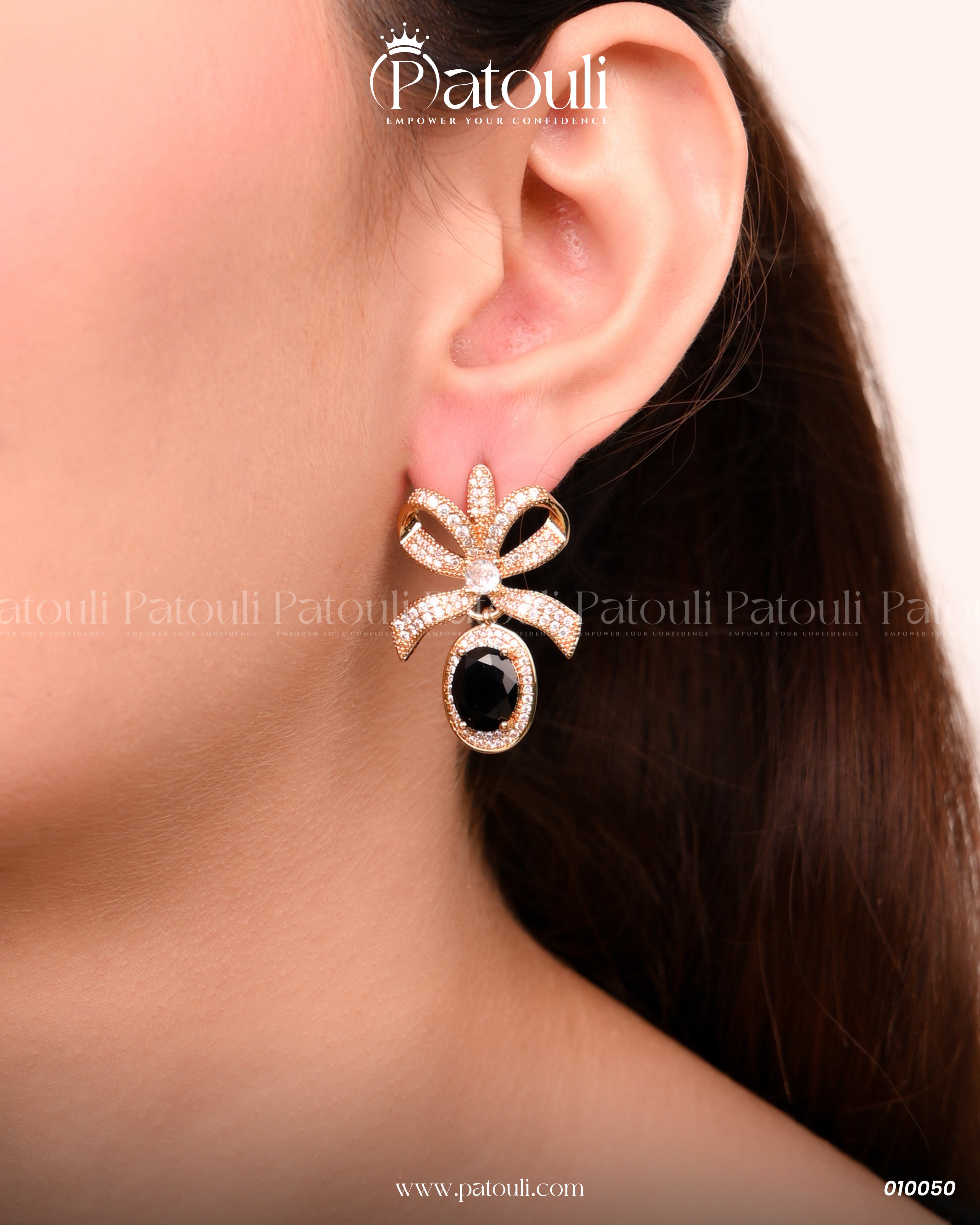 The Black Flora Crown Studs