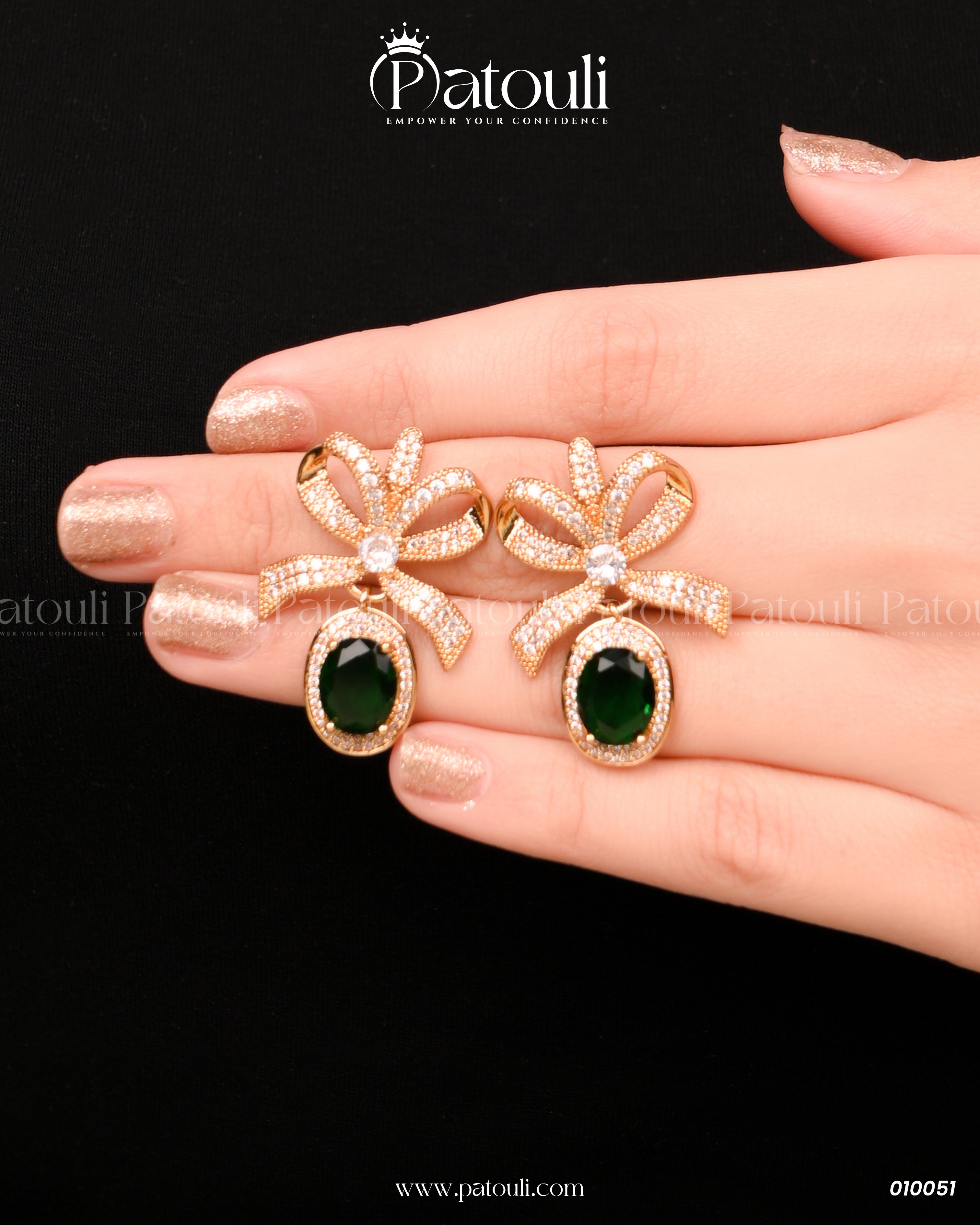 The Jade Flora Crown Studs
