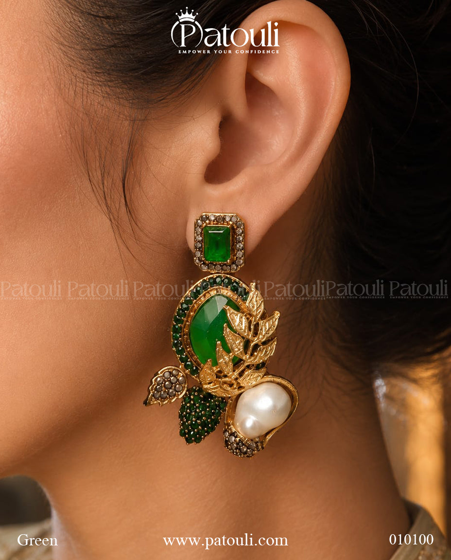 Vintage Baroque Pearl Floral Statement Earrings