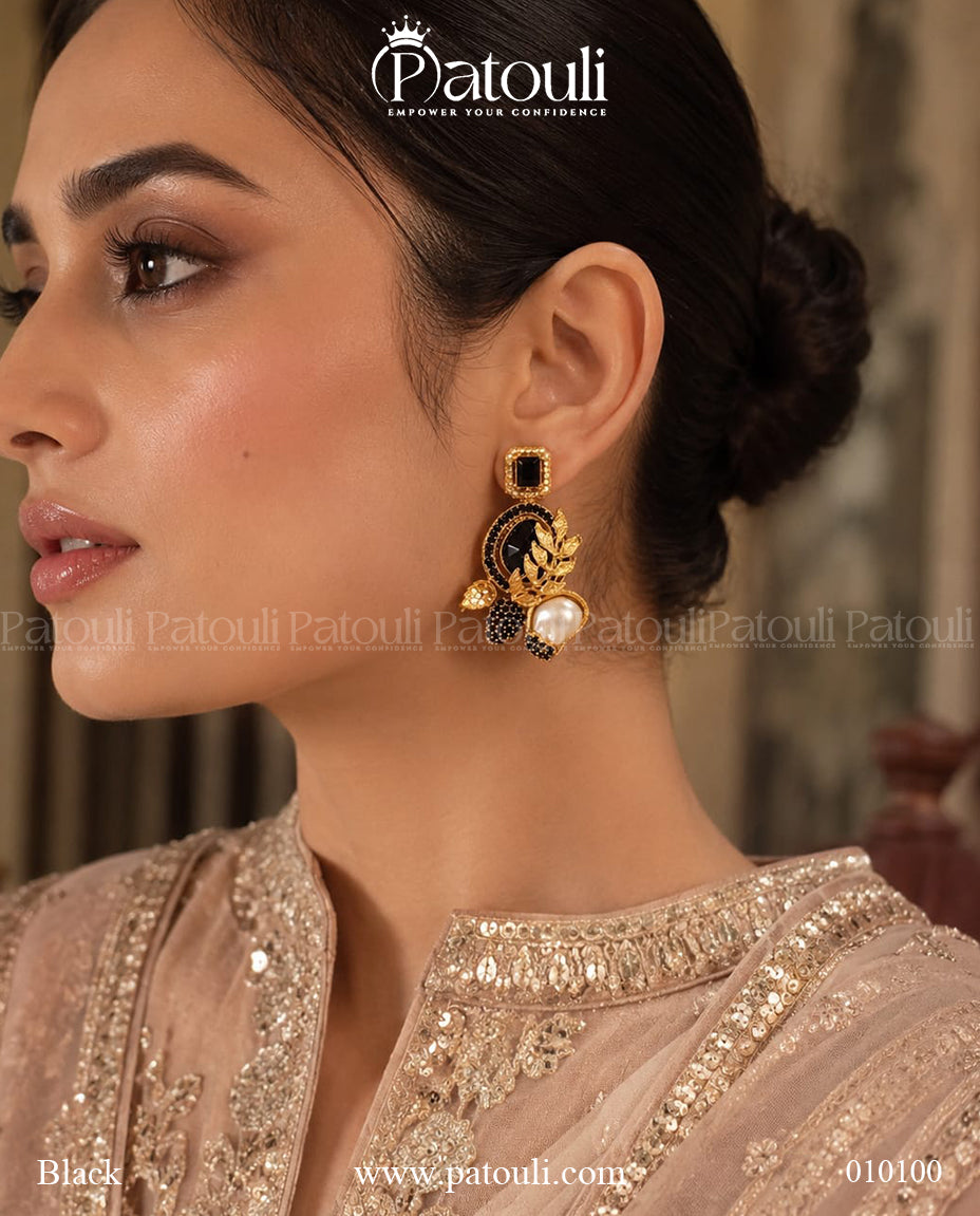 Vintage Baroque Pearl Floral Statement Earrings