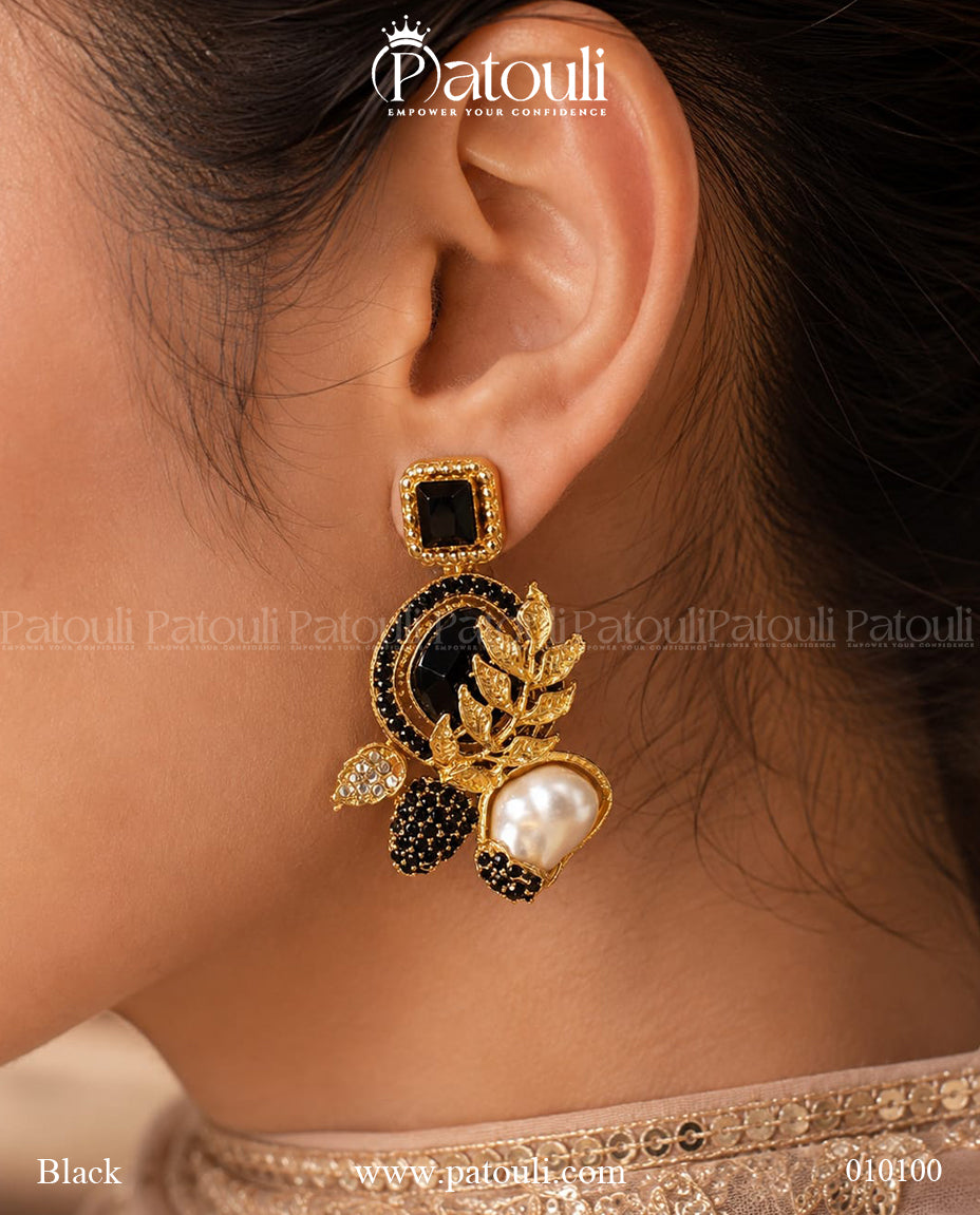 Vintage Baroque Pearl Floral Statement Earrings