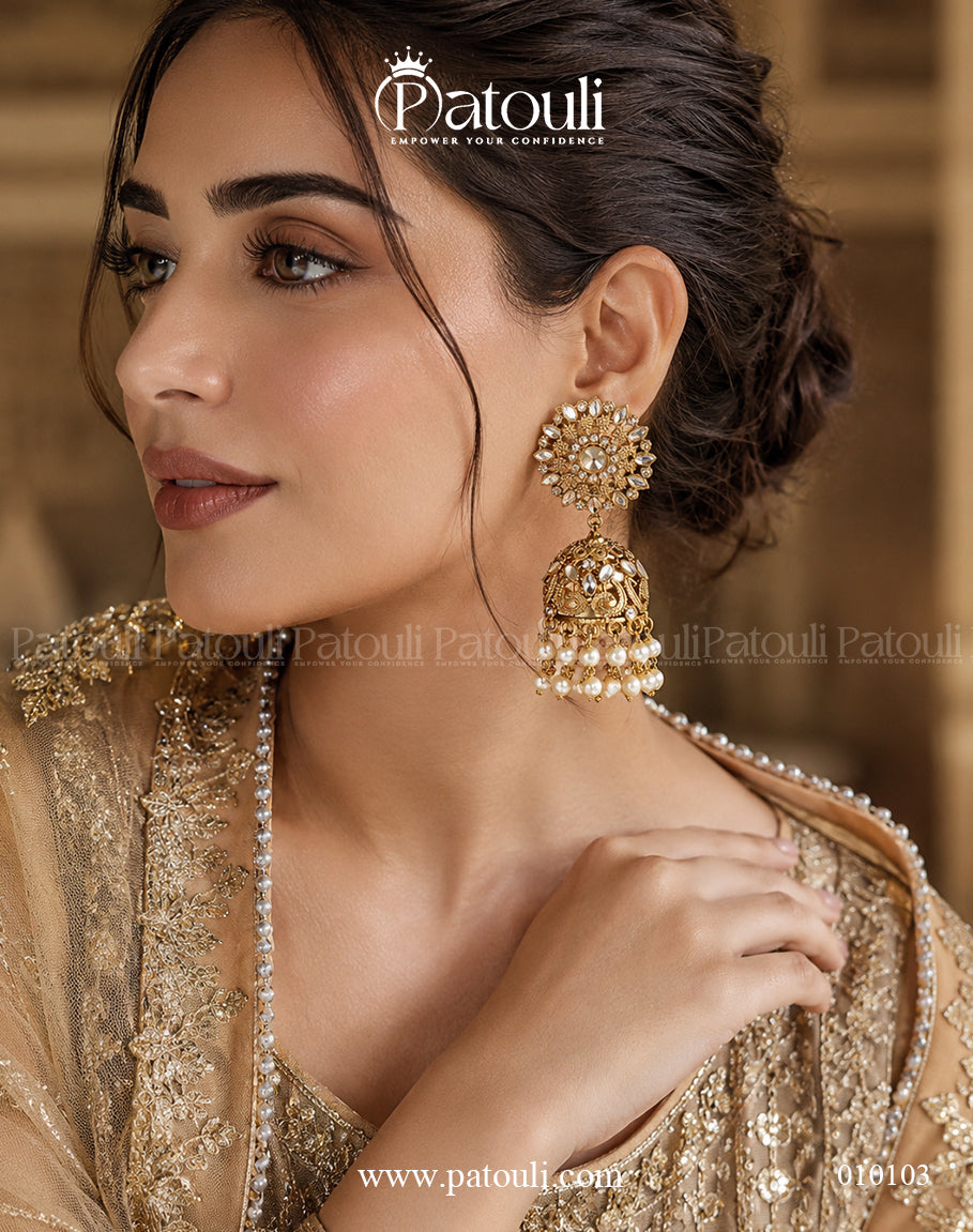 Rajkumari Antique Filigree Jhumkas Earring