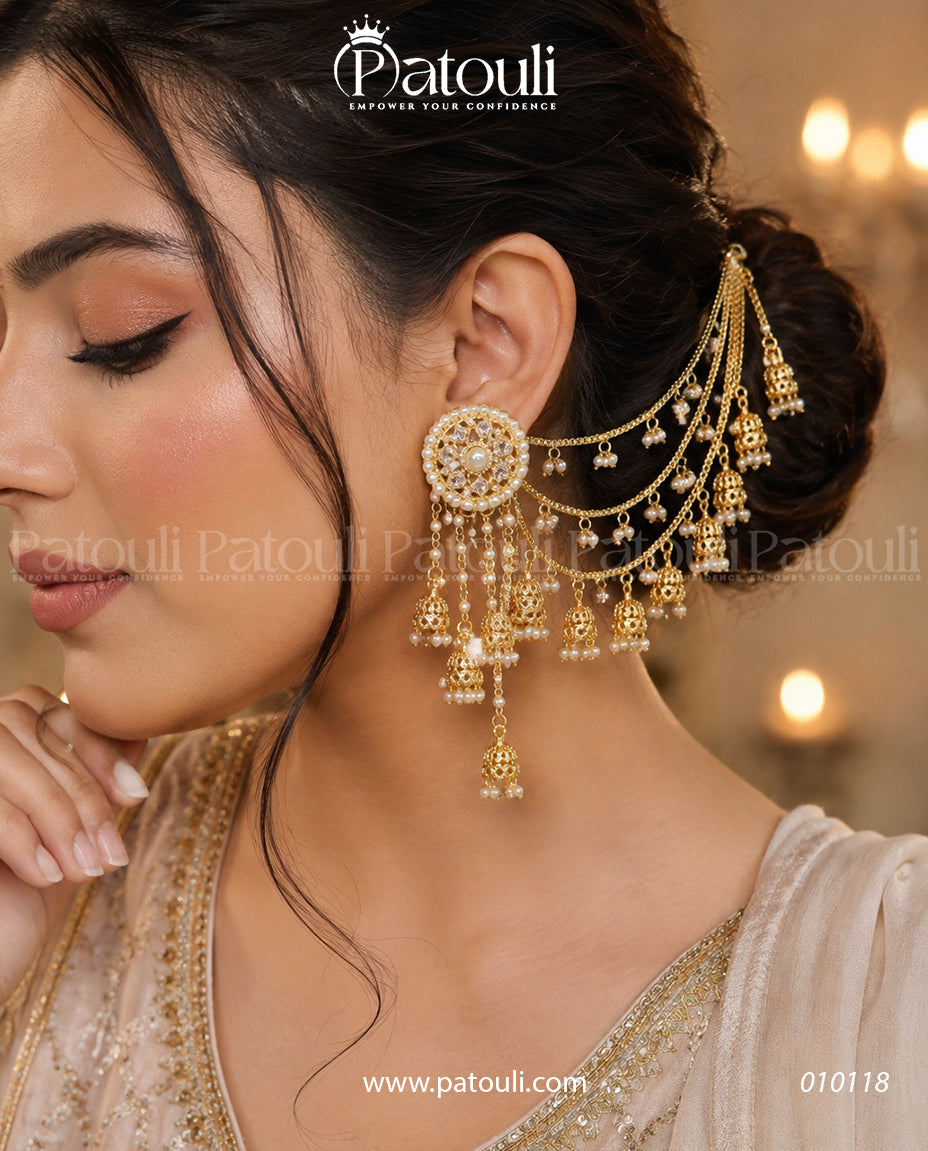 Noor Mahal Bahubali Pearl Sahara Earrings