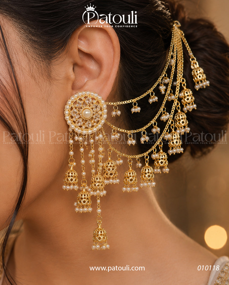 Noor Mahal Bahubali Pearl Sahara Earrings