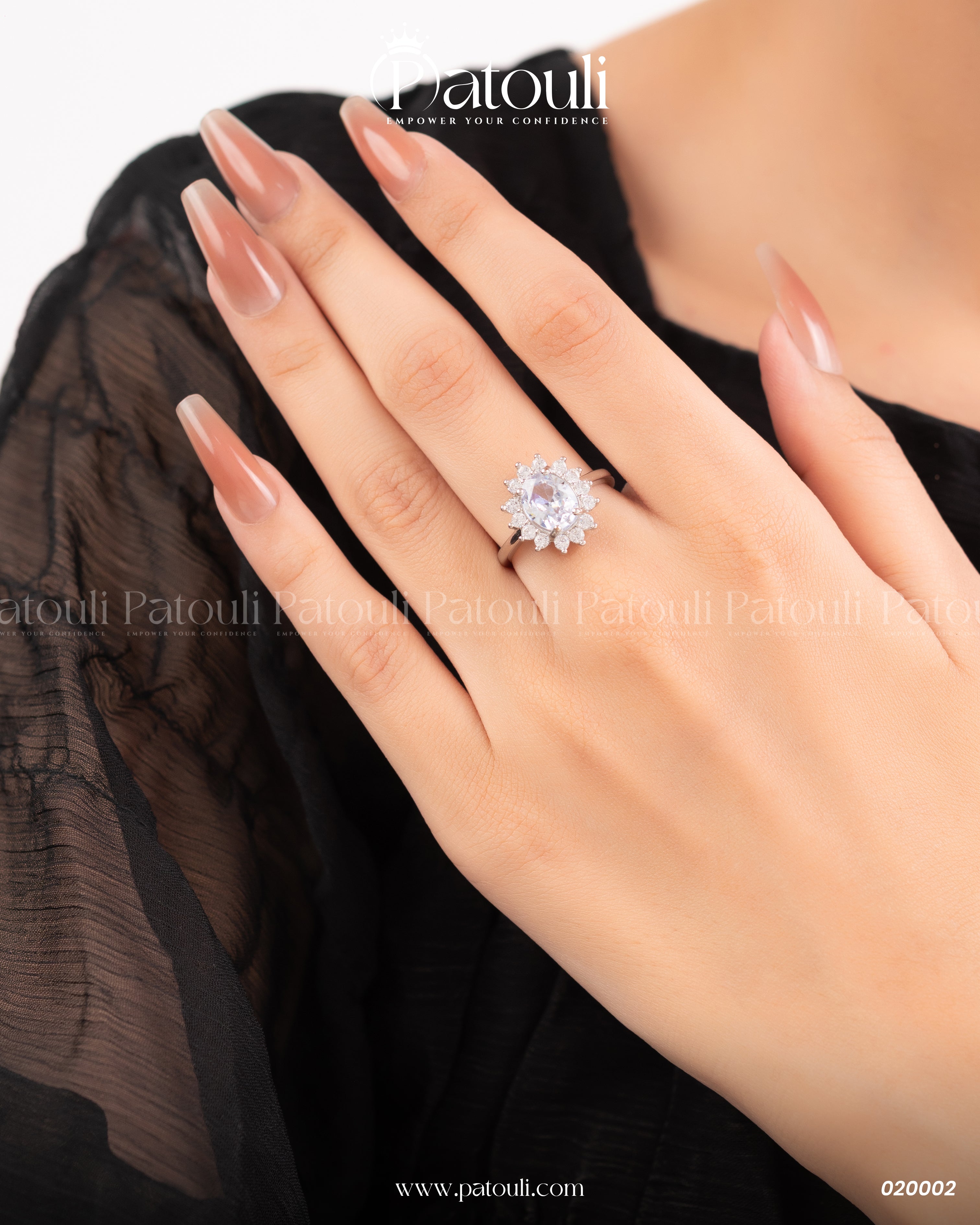 Floral Round Silver Sterling