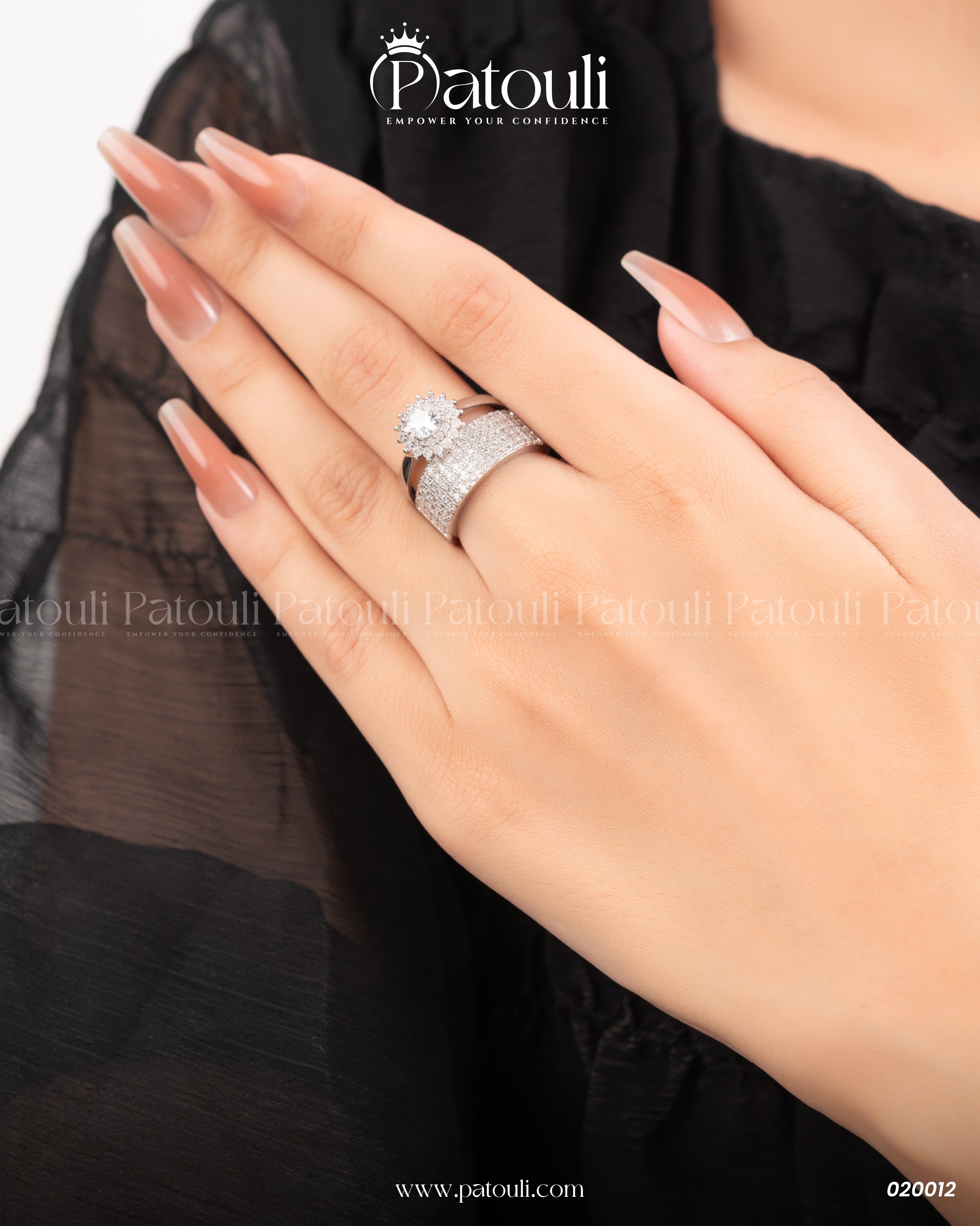 Luxe Engagement Silver Ring