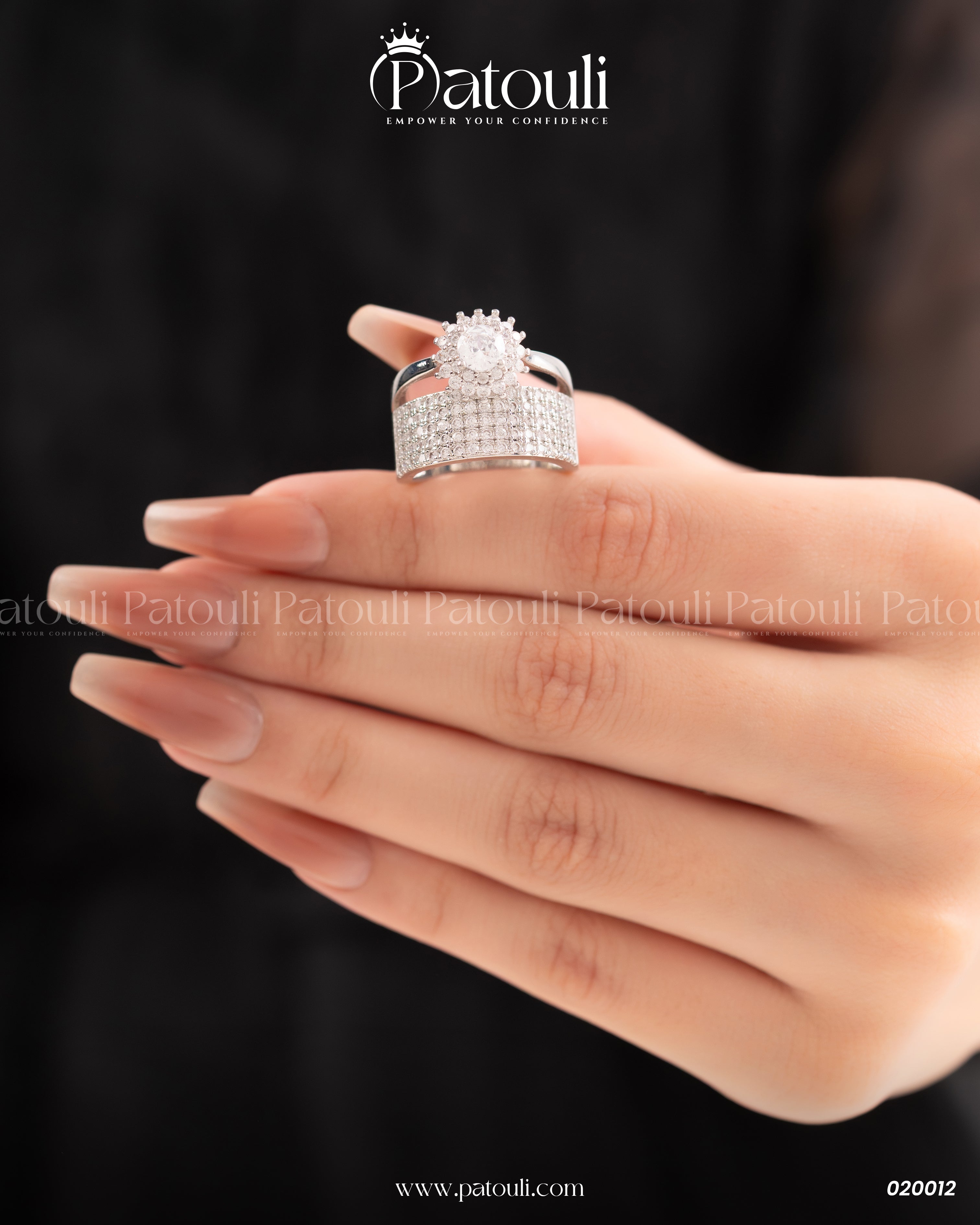 Luxe Engagement Silver Ring