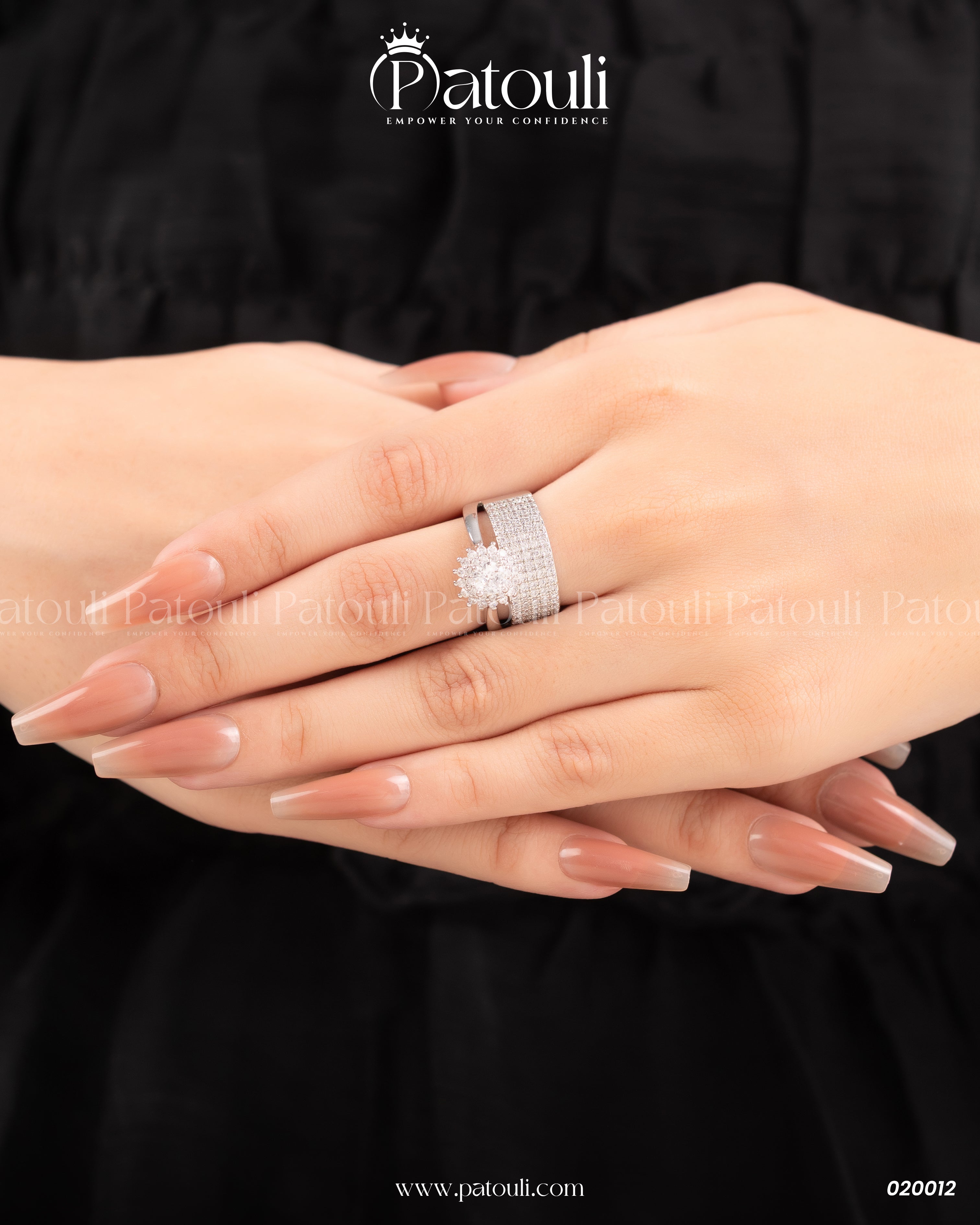 Luxe Engagement Silver Ring