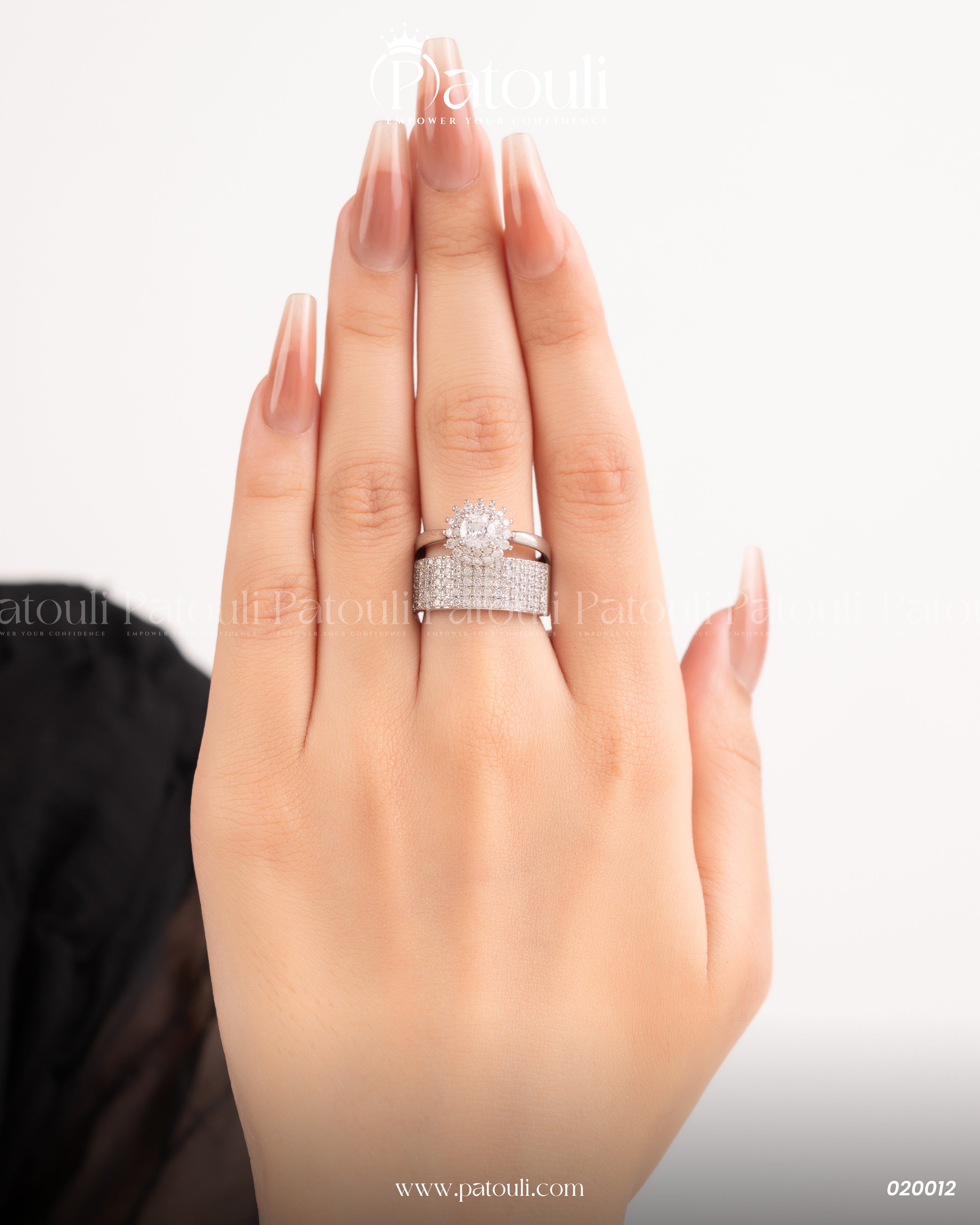Luxe Engagement Silver Ring
