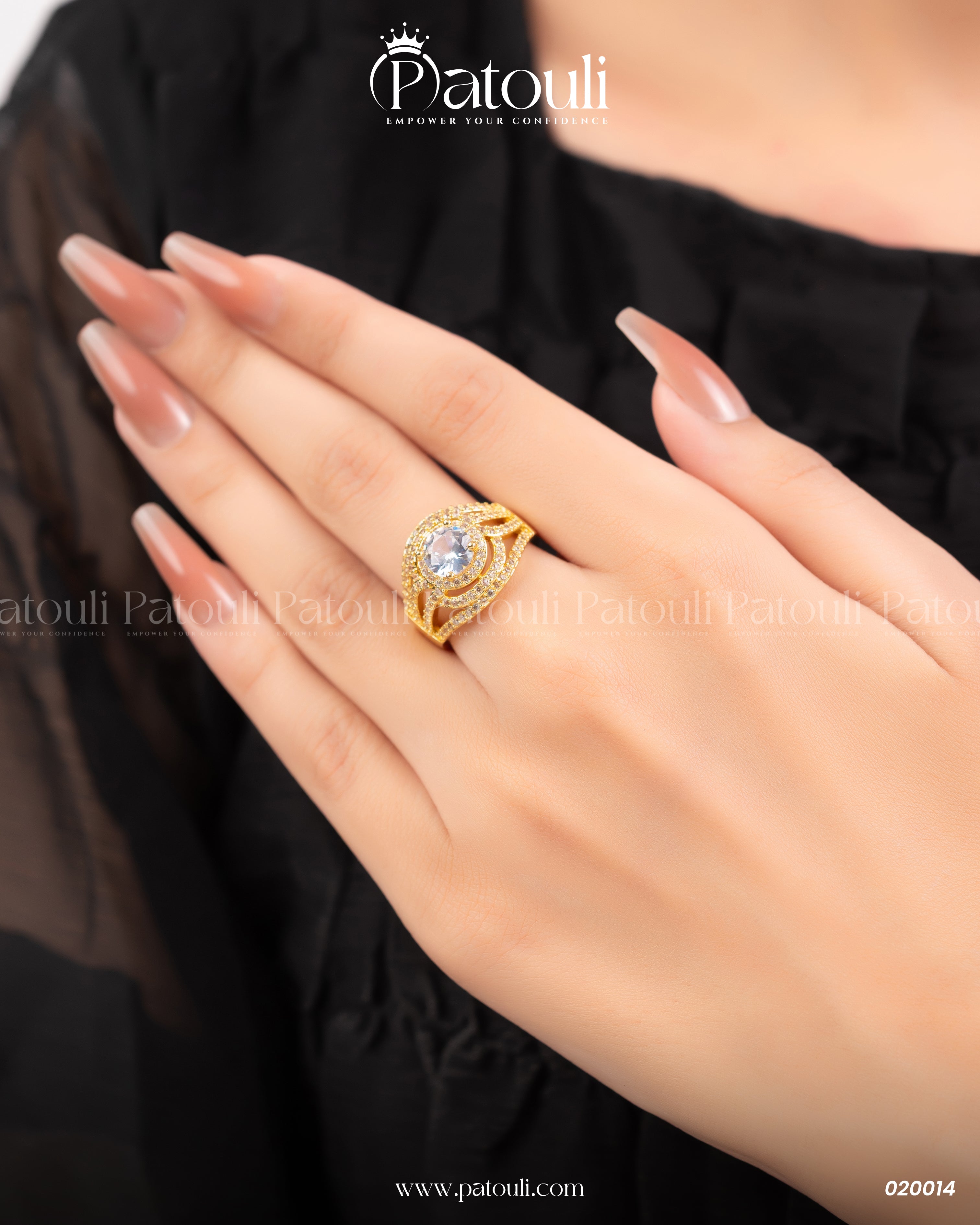 Diamond Multi Row Gold Ring