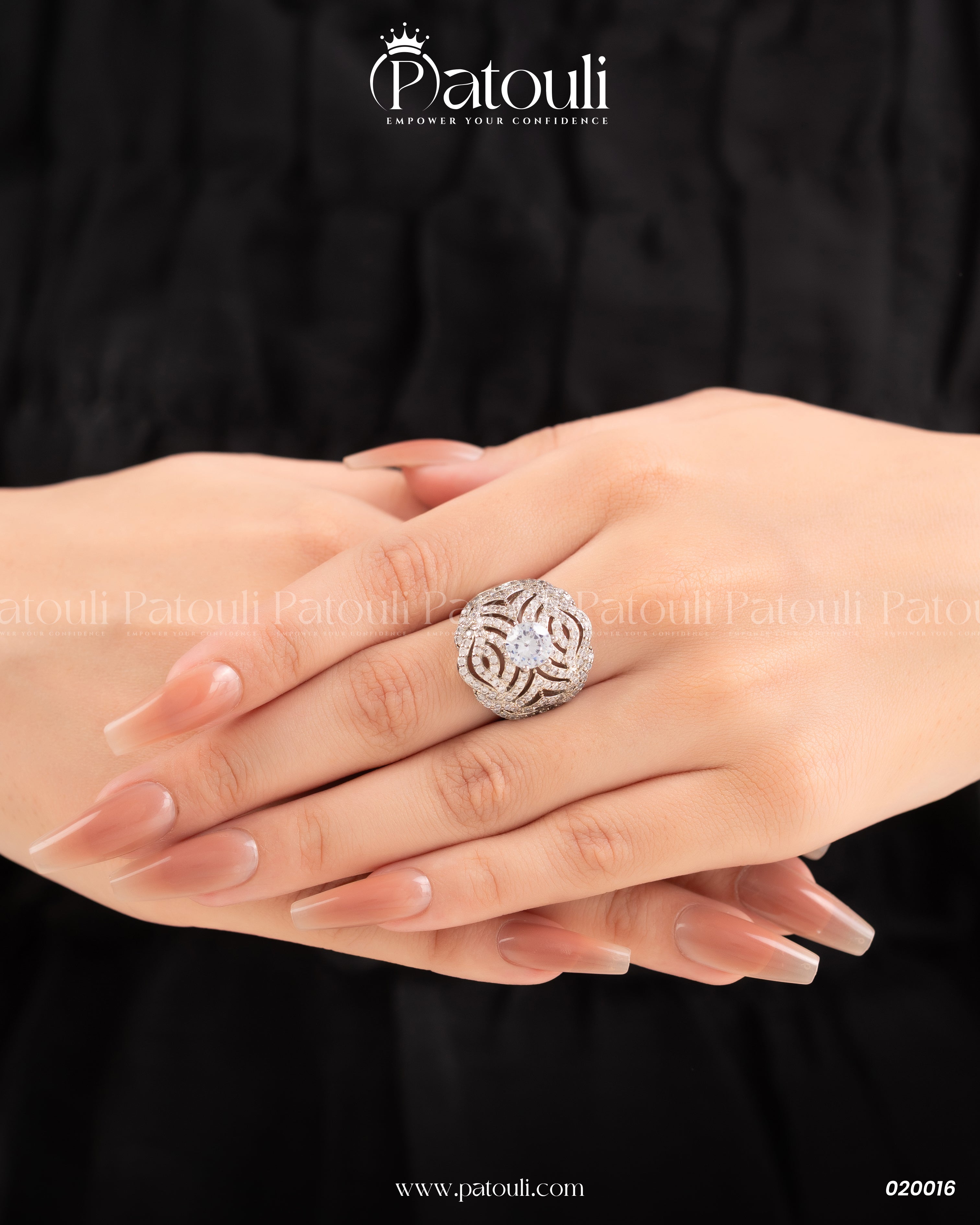 Elegant Bridal Wide Silver Ring