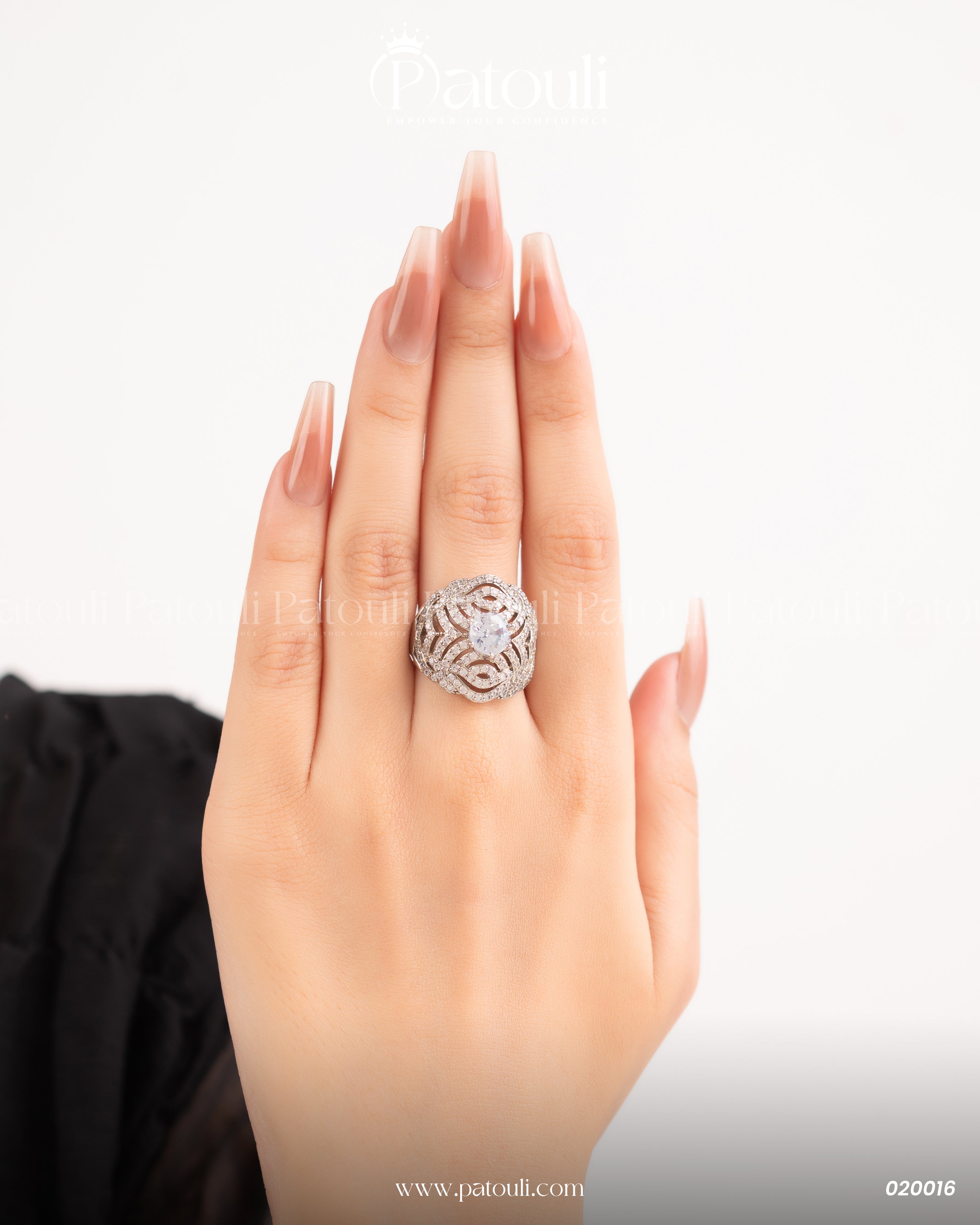 Elegant Bridal Wide Silver Ring