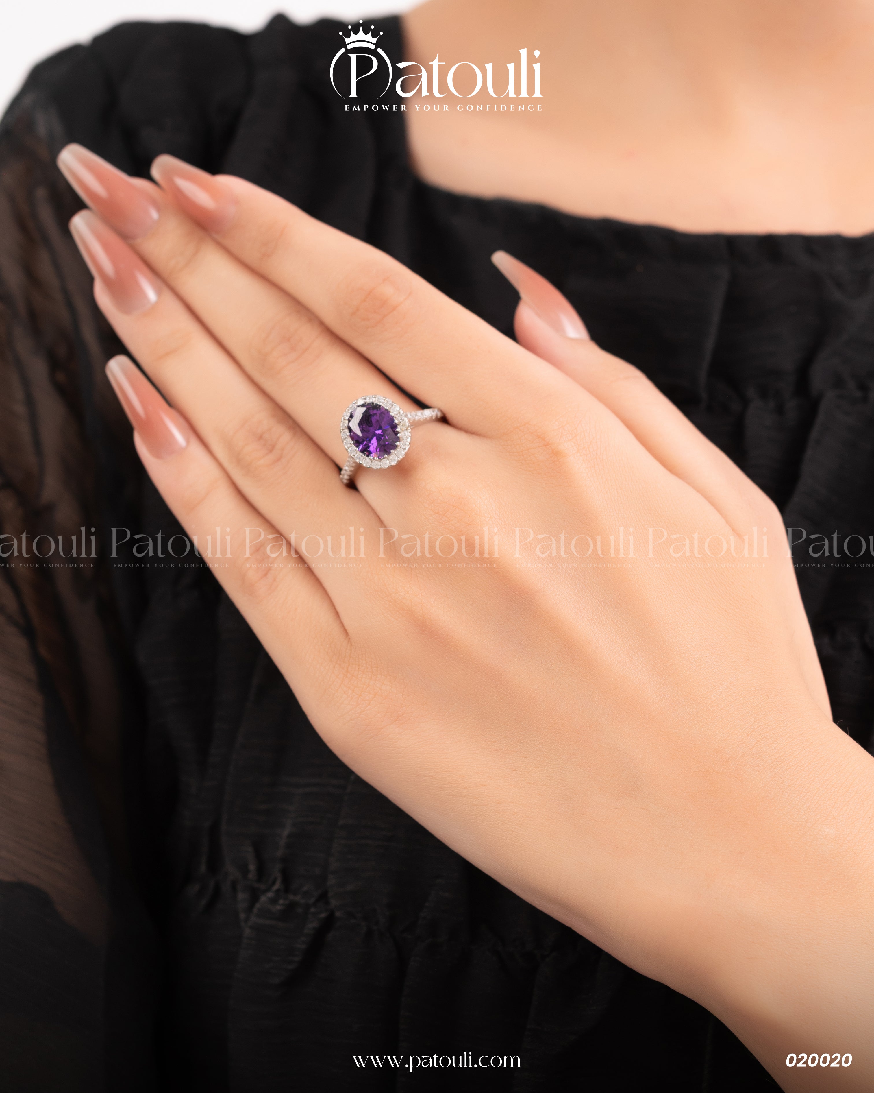Purple Oval Silver Sterling