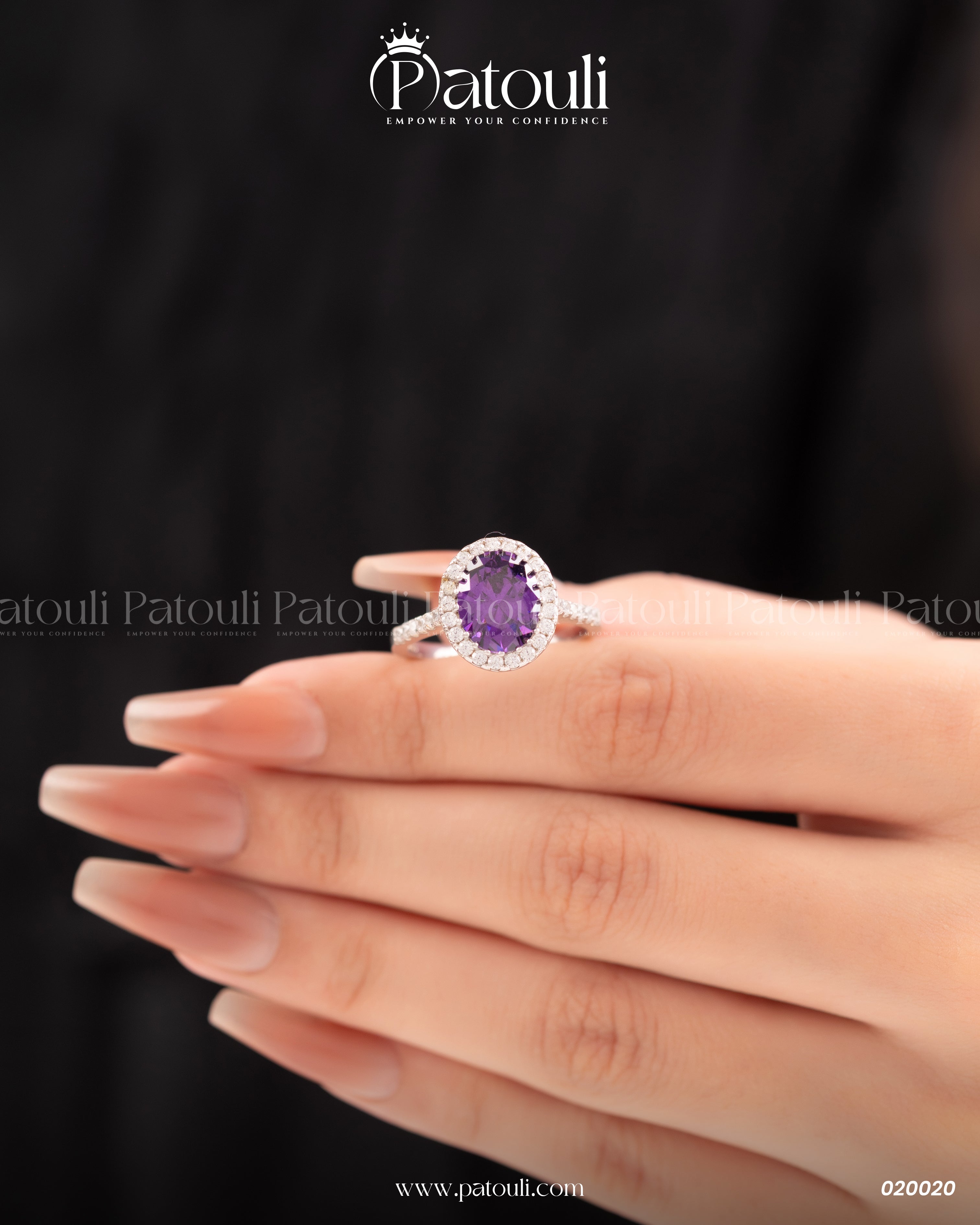 Purple Oval Silver Sterling