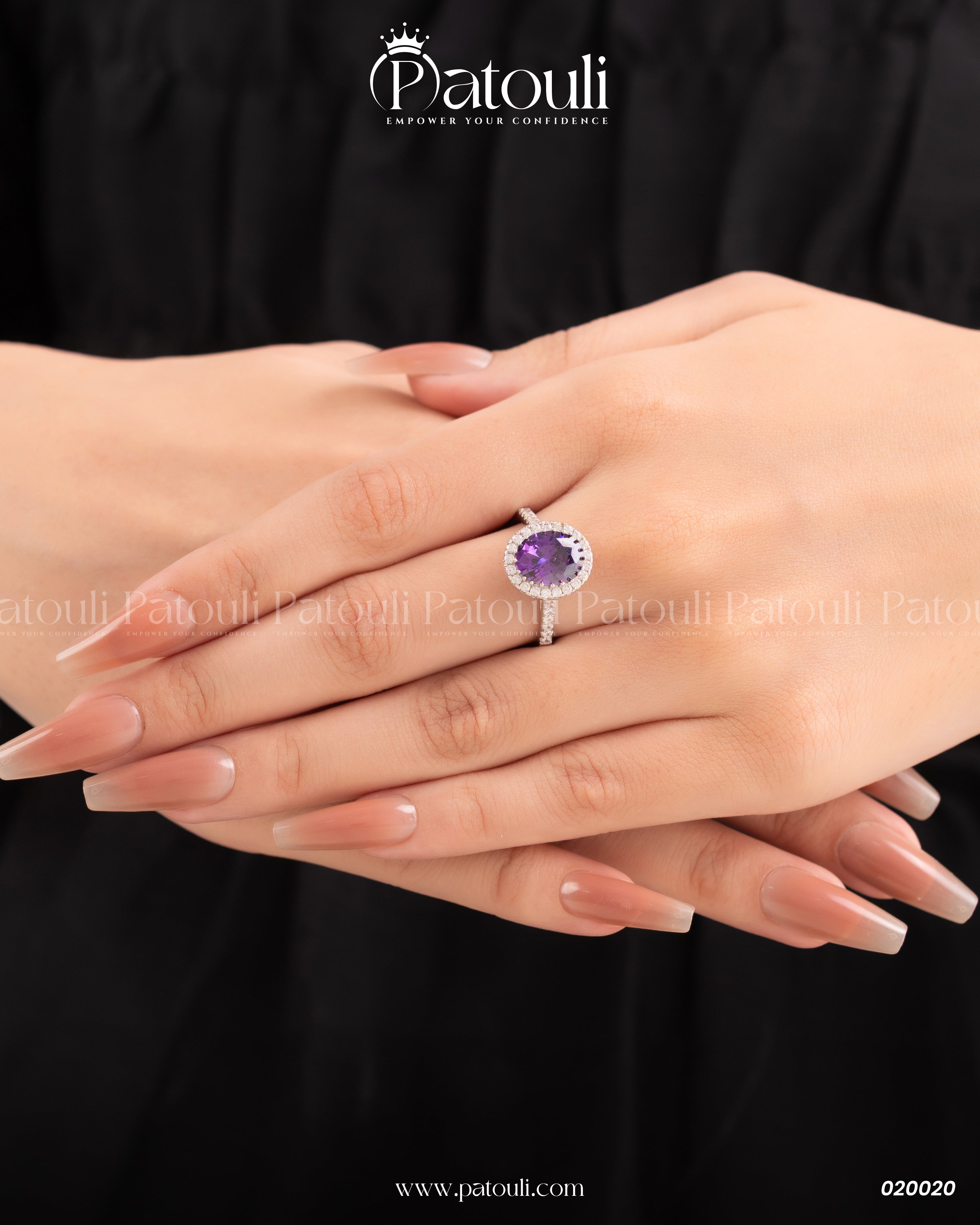 Purple Oval Silver Sterling