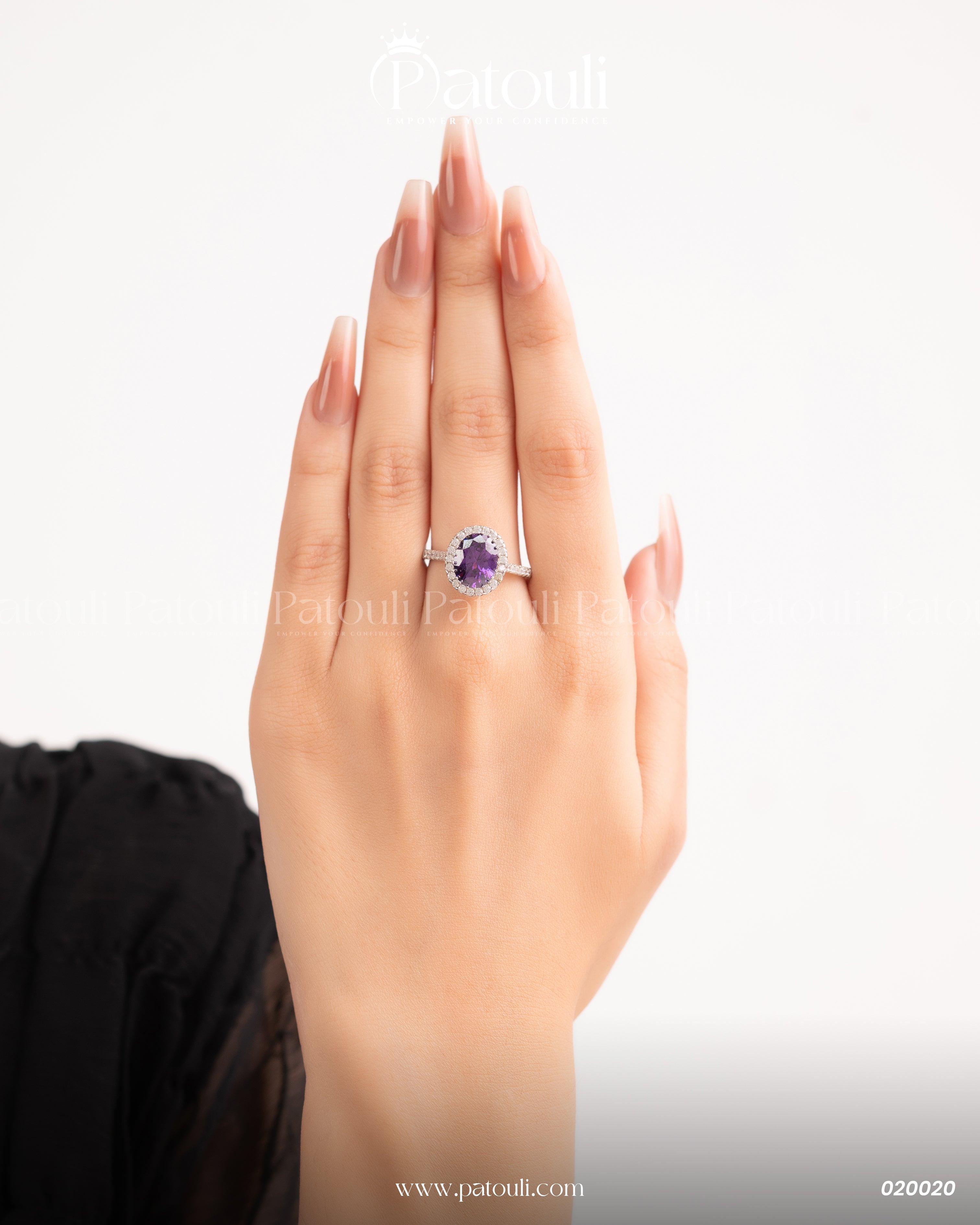 Purple Oval Silver Sterling