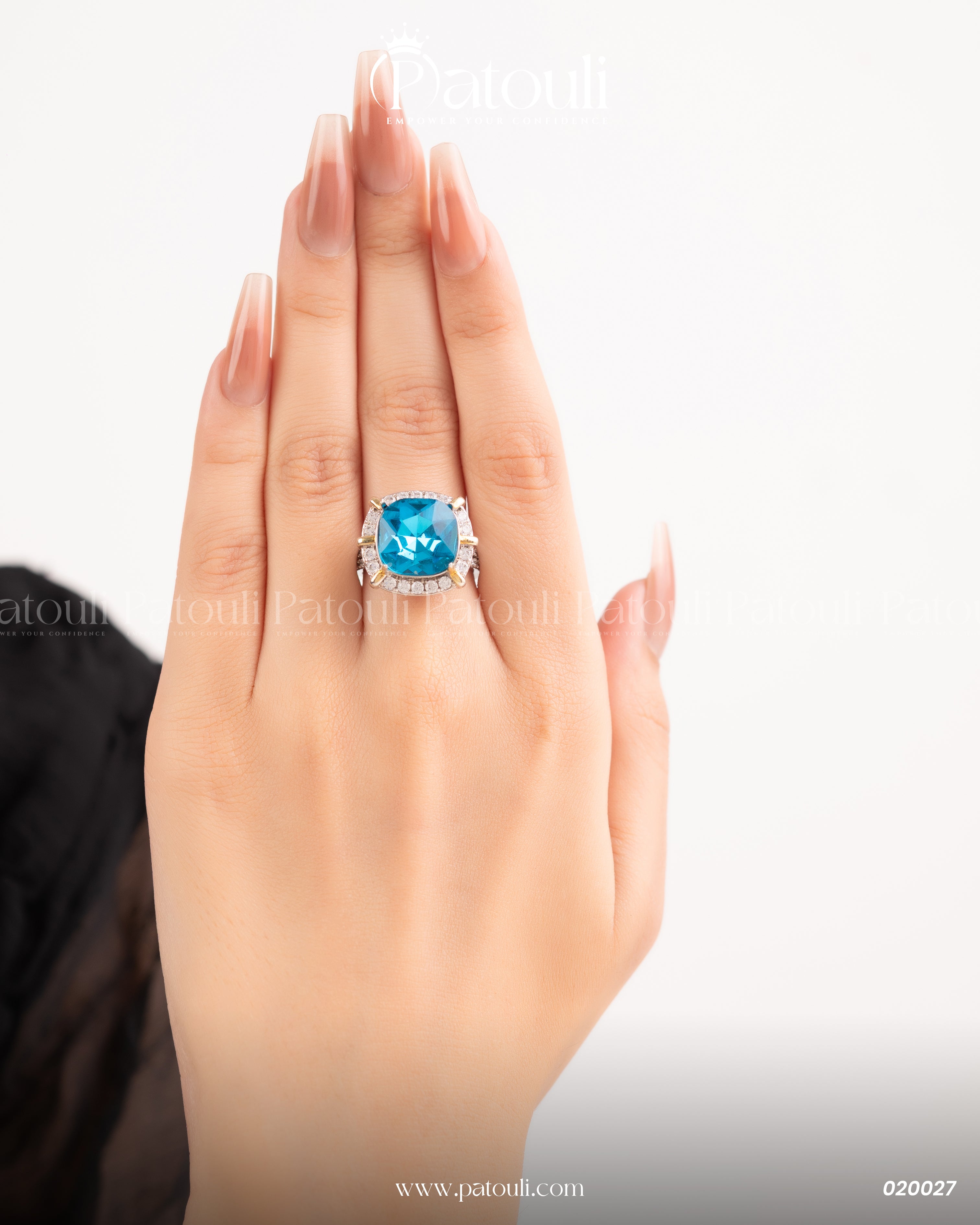 Silver Sterling Fake Sapphire