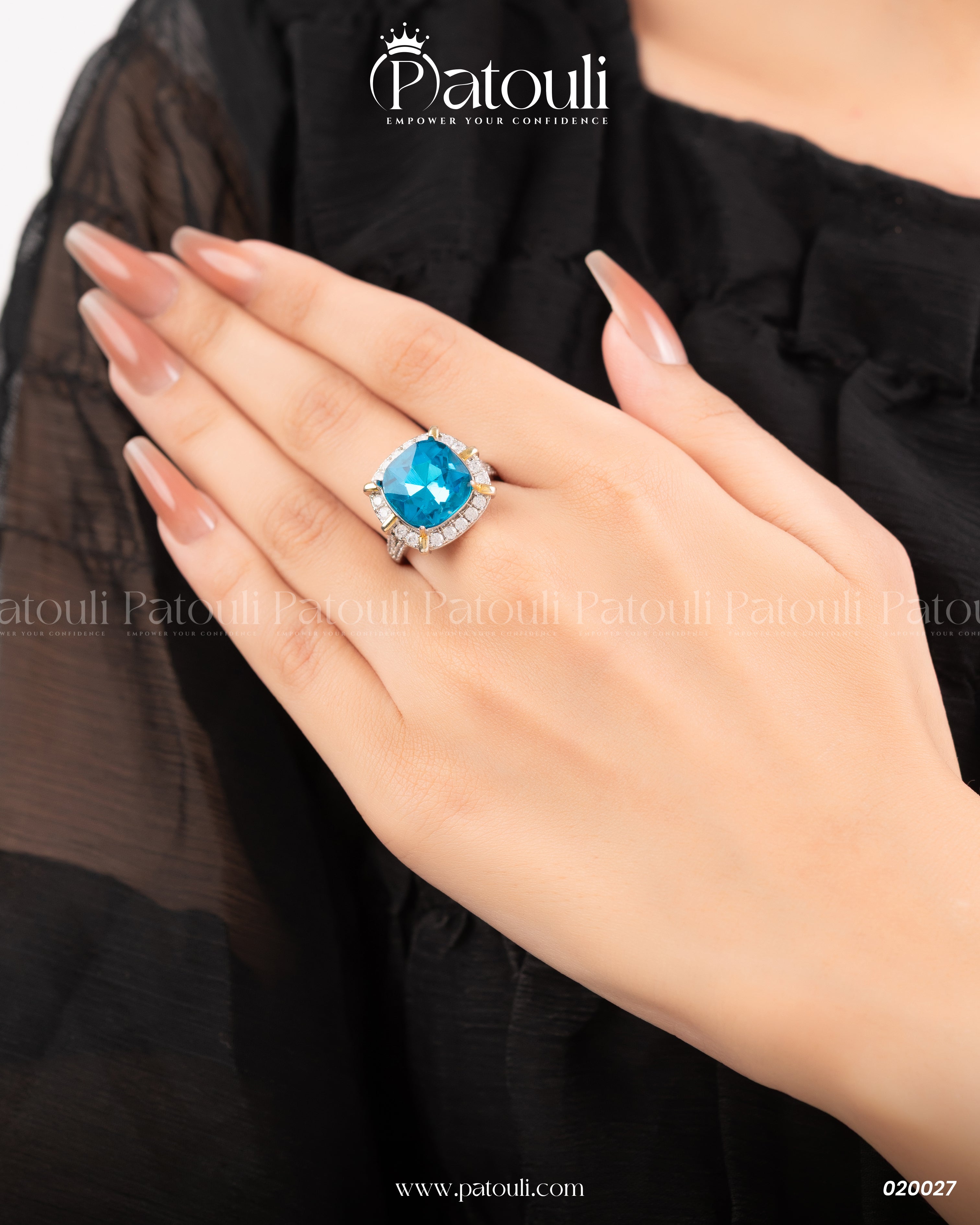 Silver Sterling Fake Sapphire
