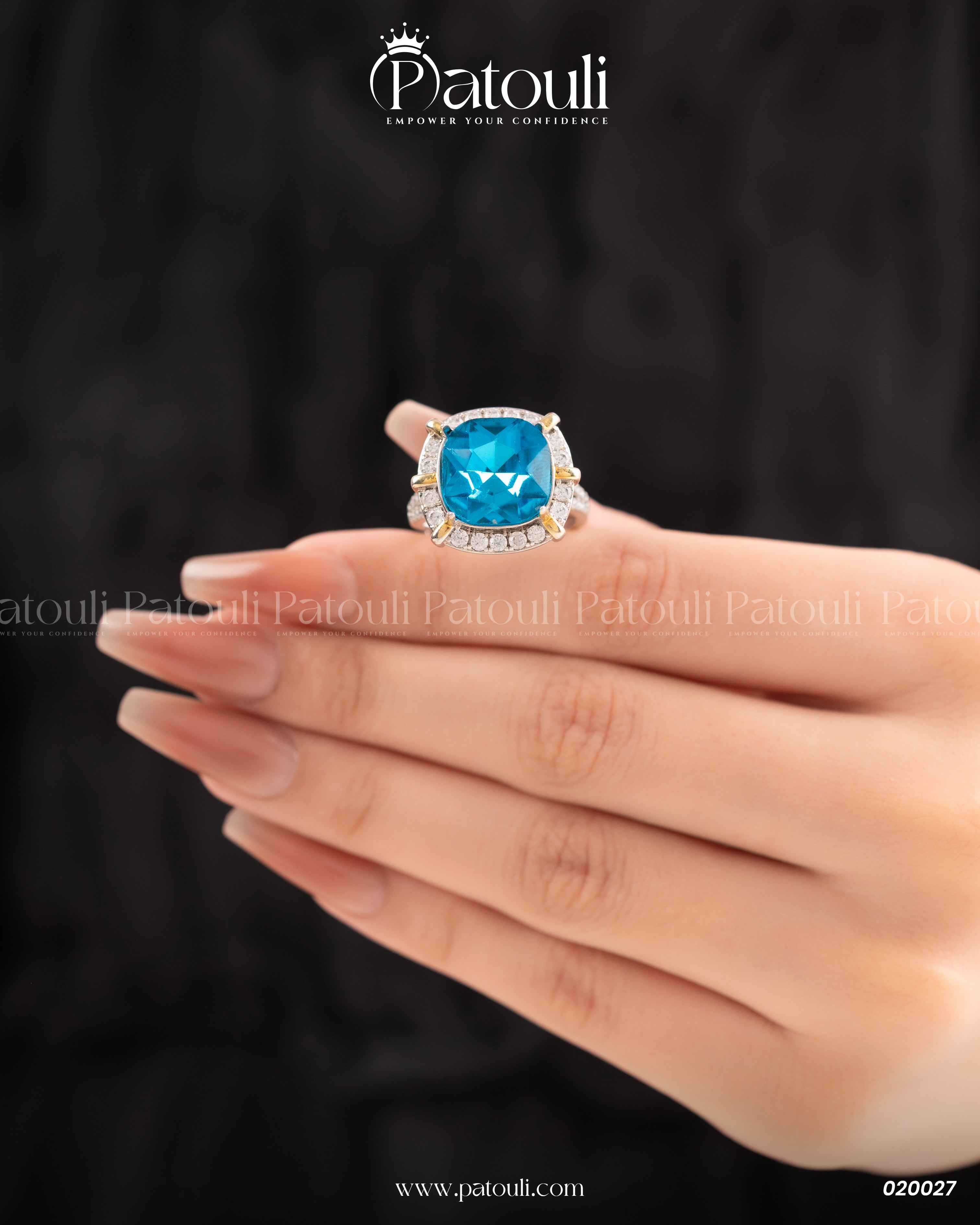 Silver Sterling Fake Sapphire