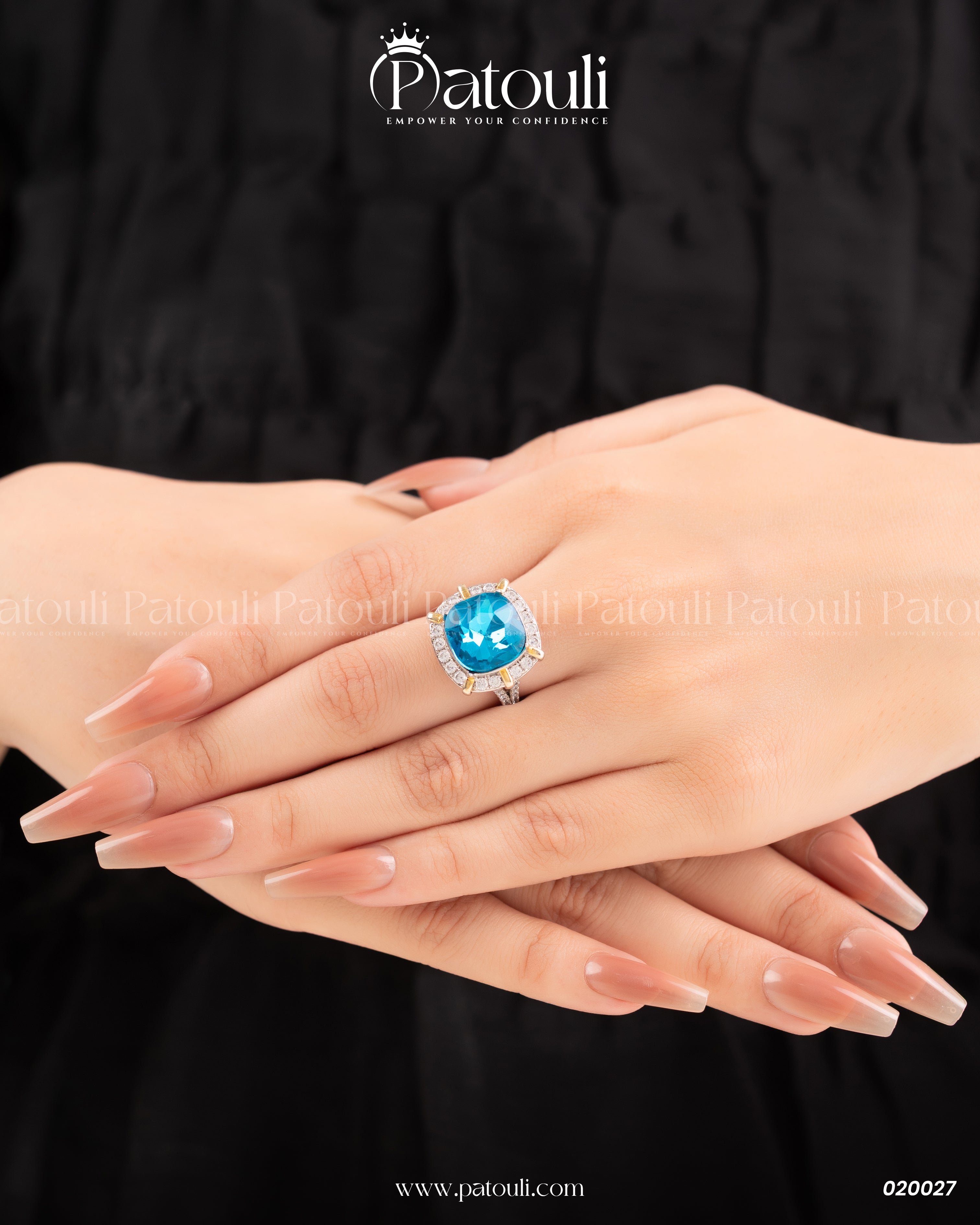 Silver Sterling Fake Sapphire