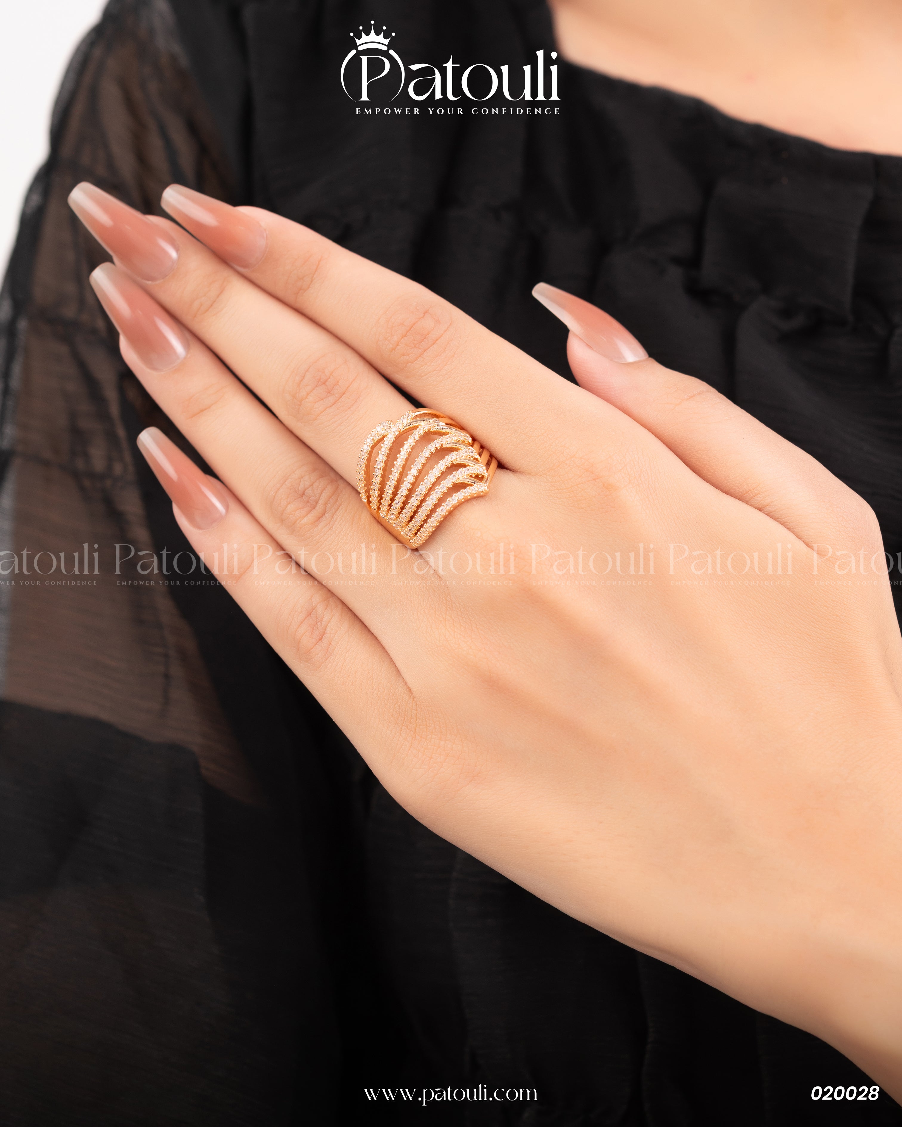 Classic Multi Layer Solitaire Ring Golden