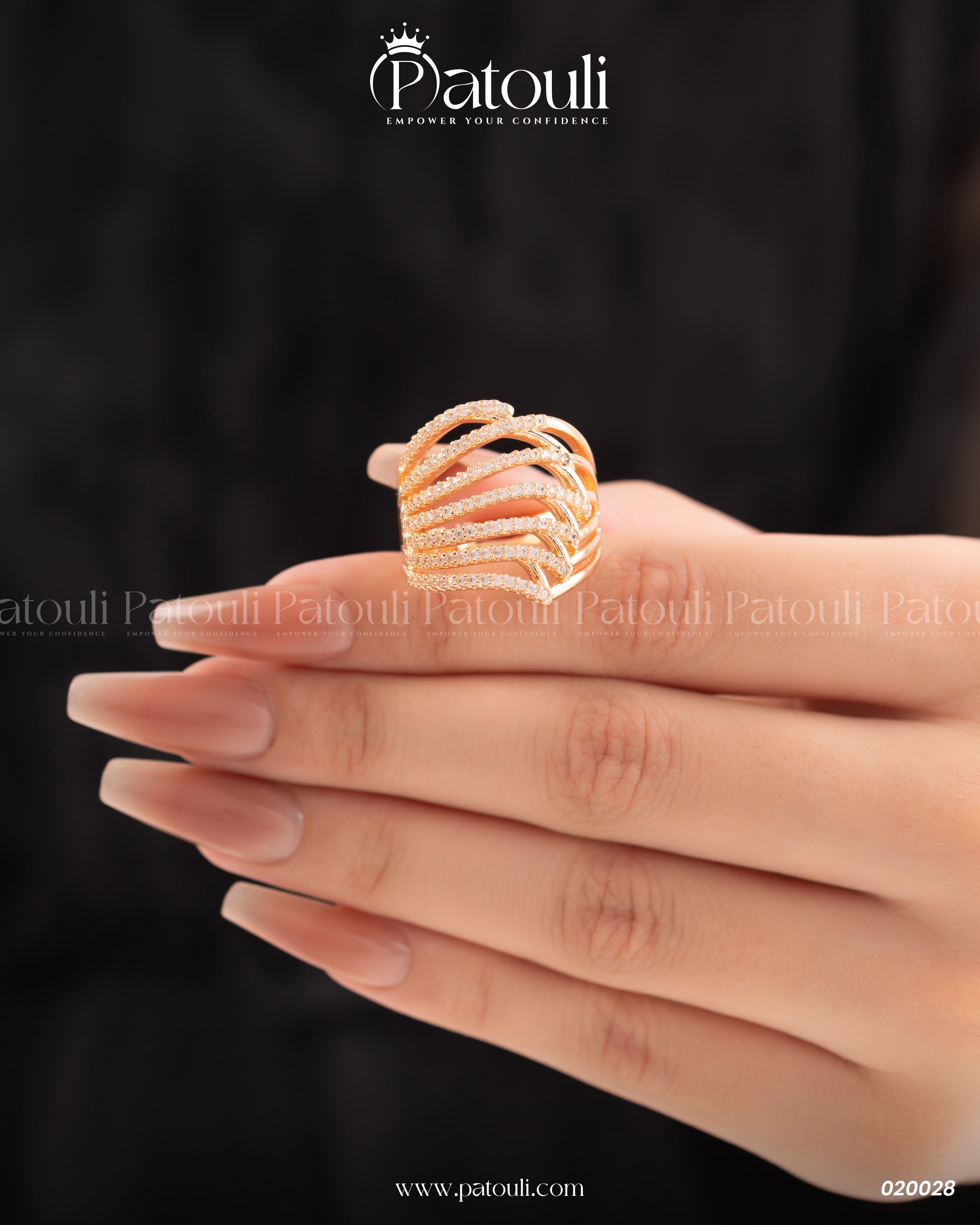Classic Multi Layer Solitaire Ring Golden