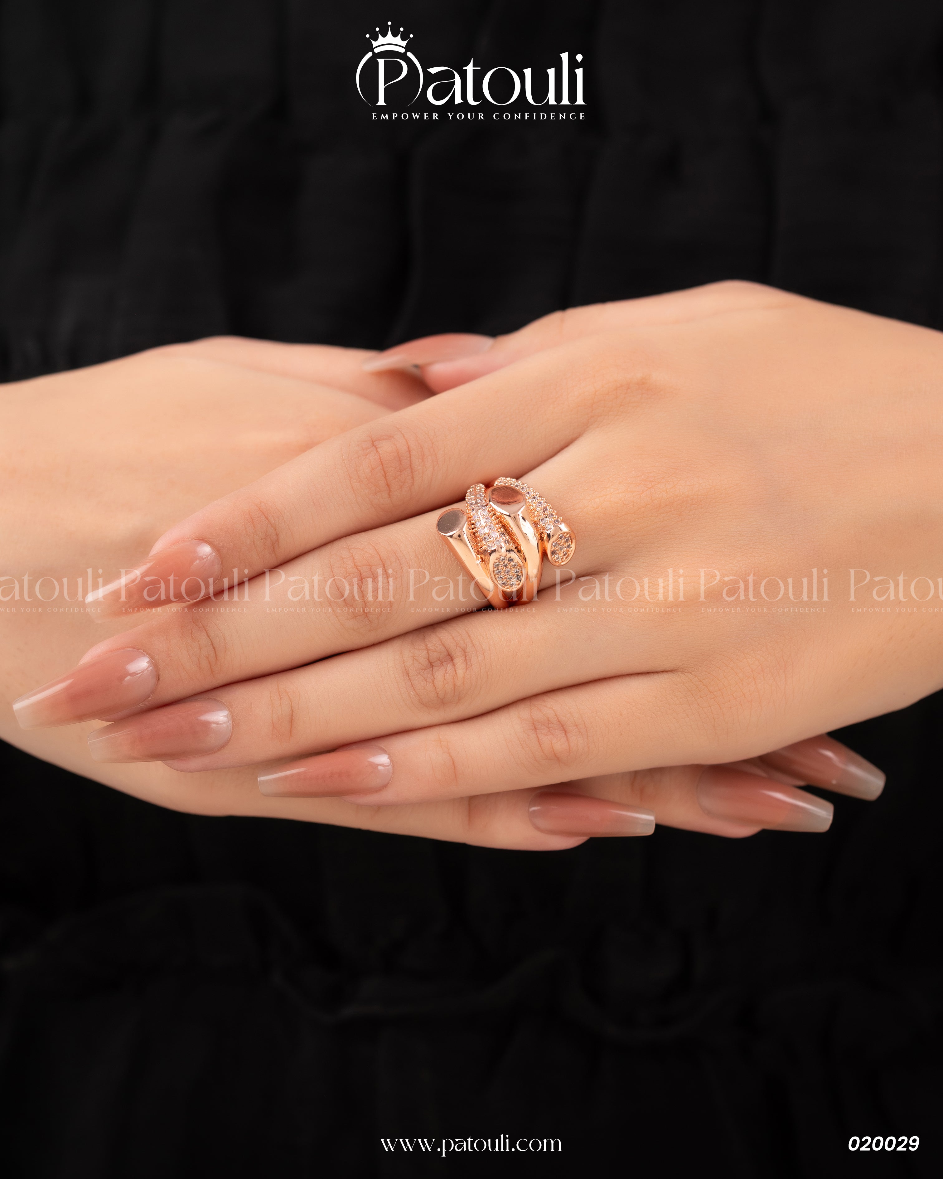 Modern Classic Solitaire Pink Rose Ring