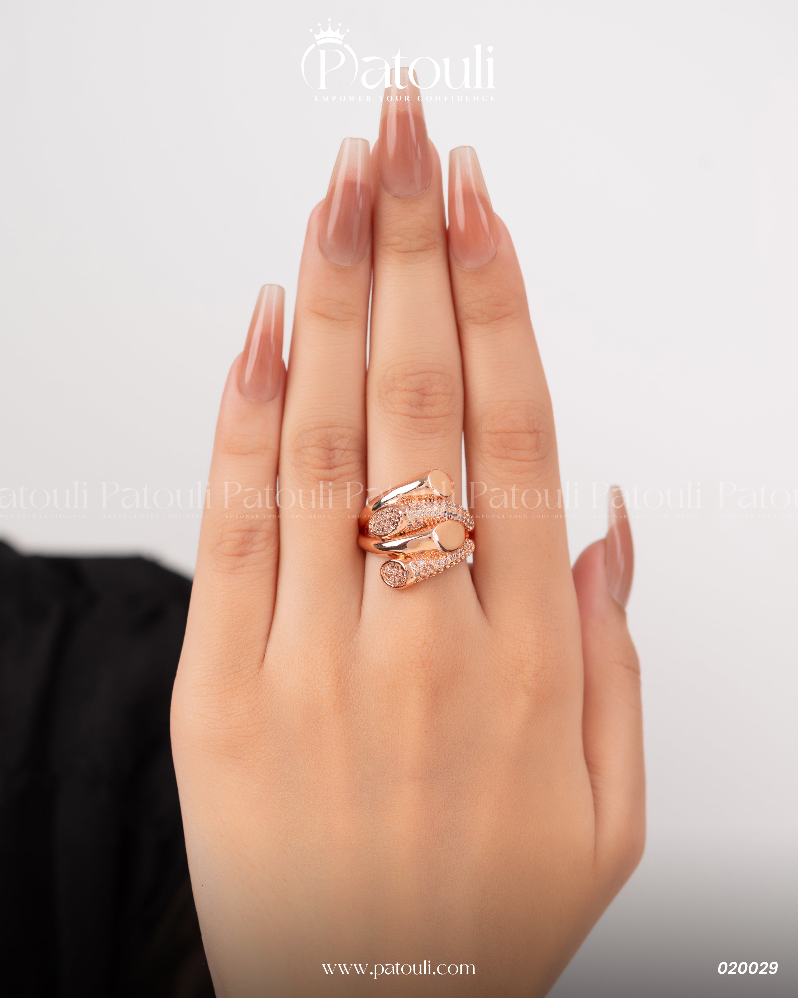 Modern Classic Solitaire Pink Rose Ring