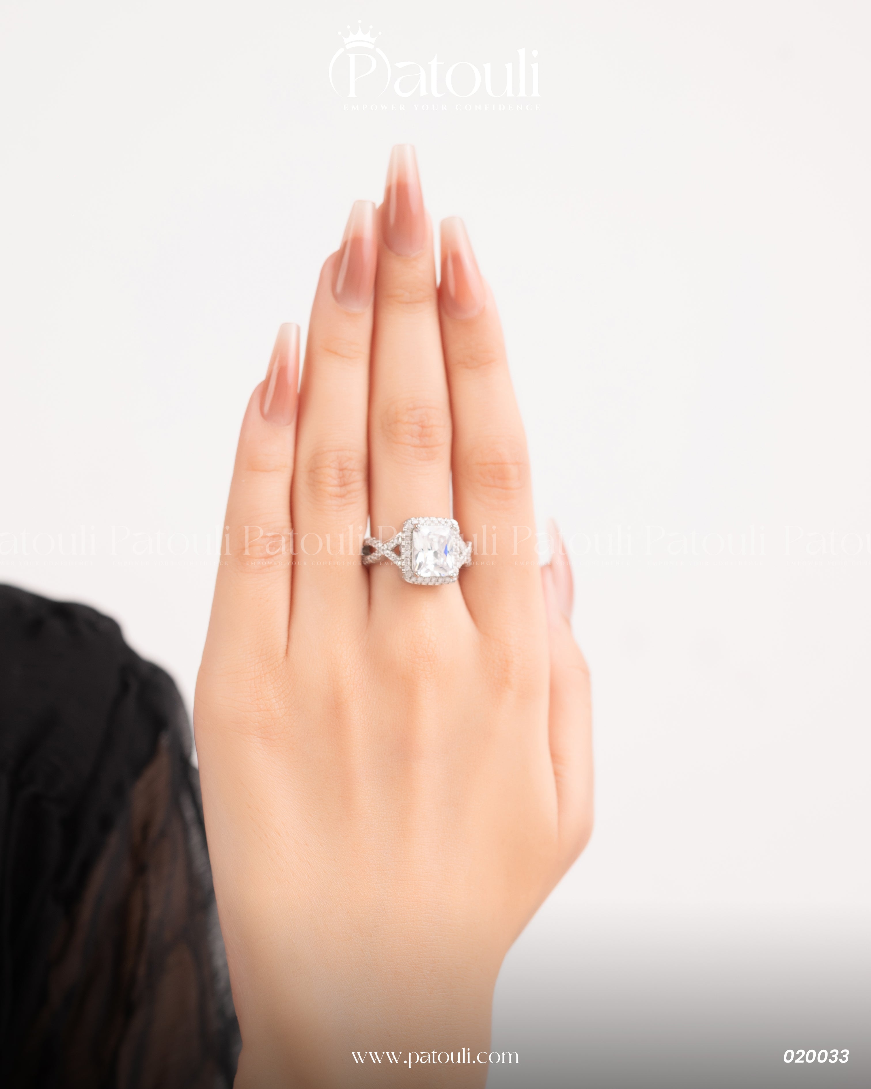 Cubic White Rhinestone Silver Ring
