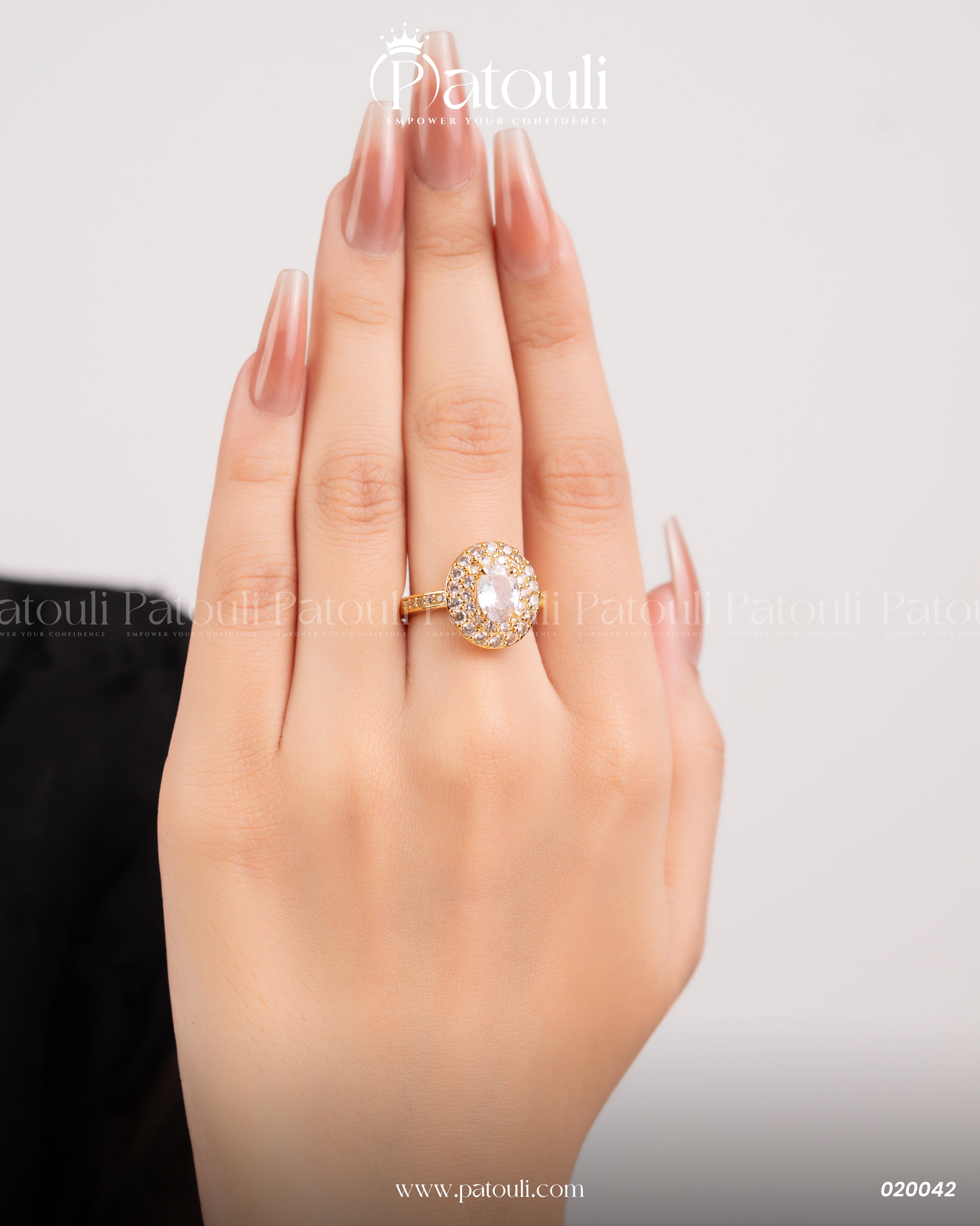 Diamond Cut Pink Rose Ring