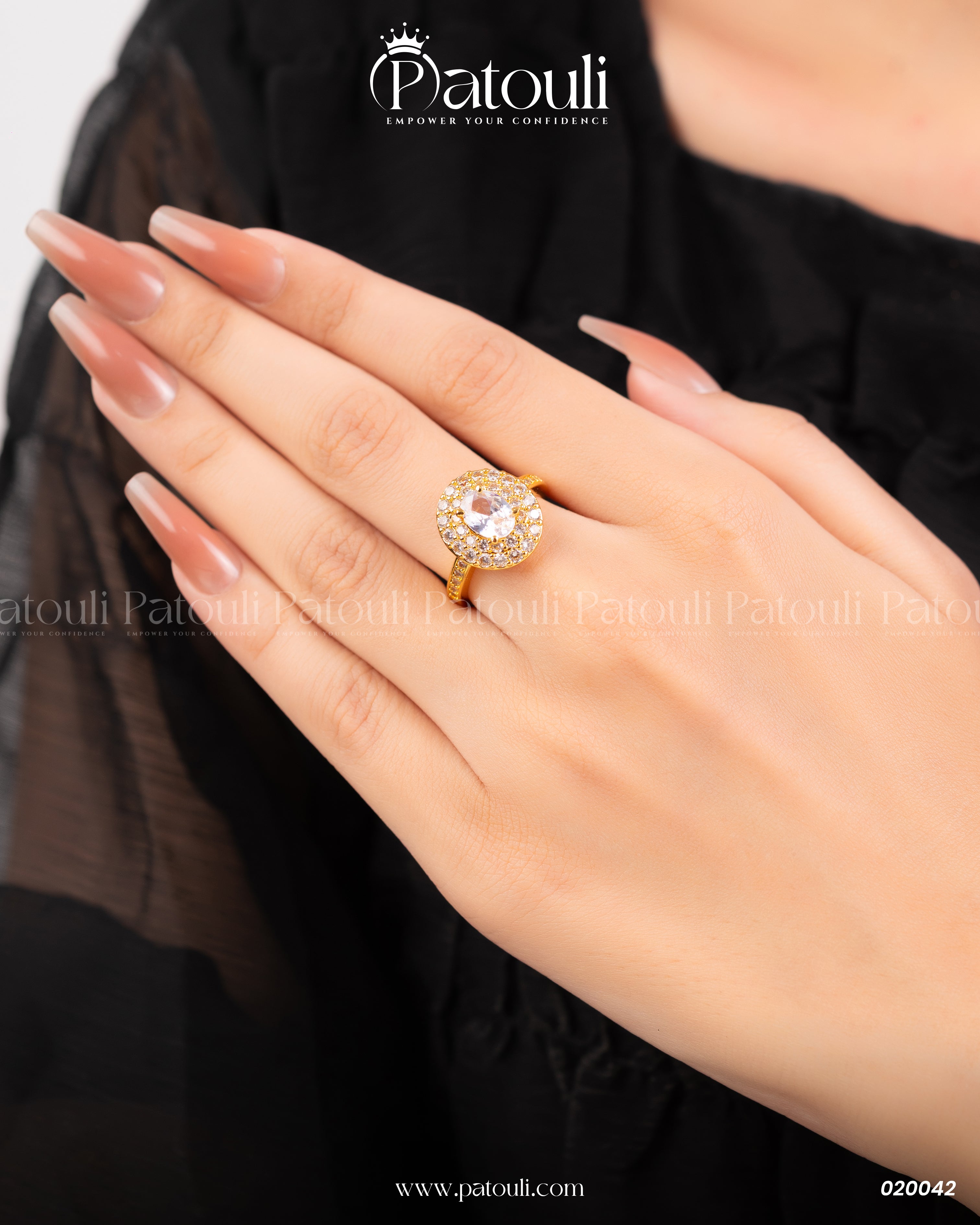 Diamond Cut Pink Rose Ring