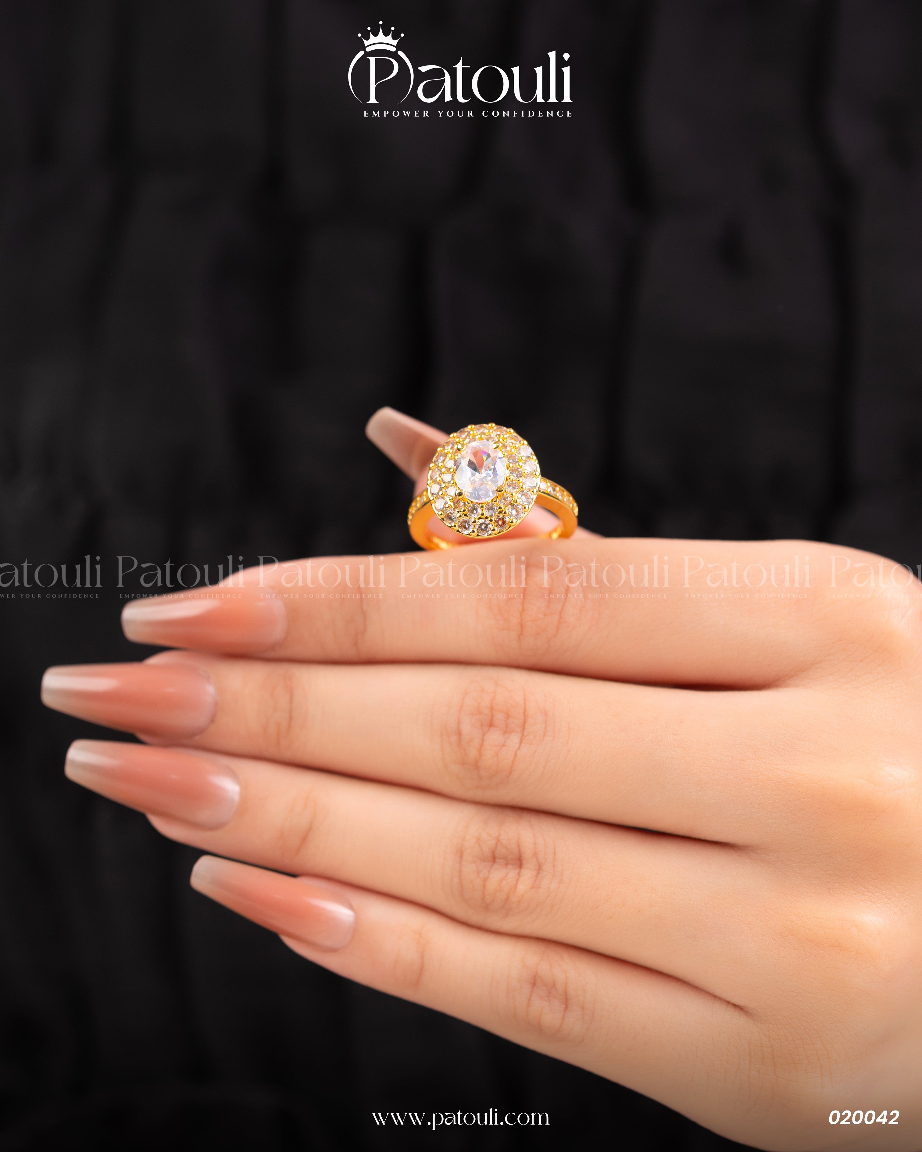 Diamond Cut Pink Rose Ring