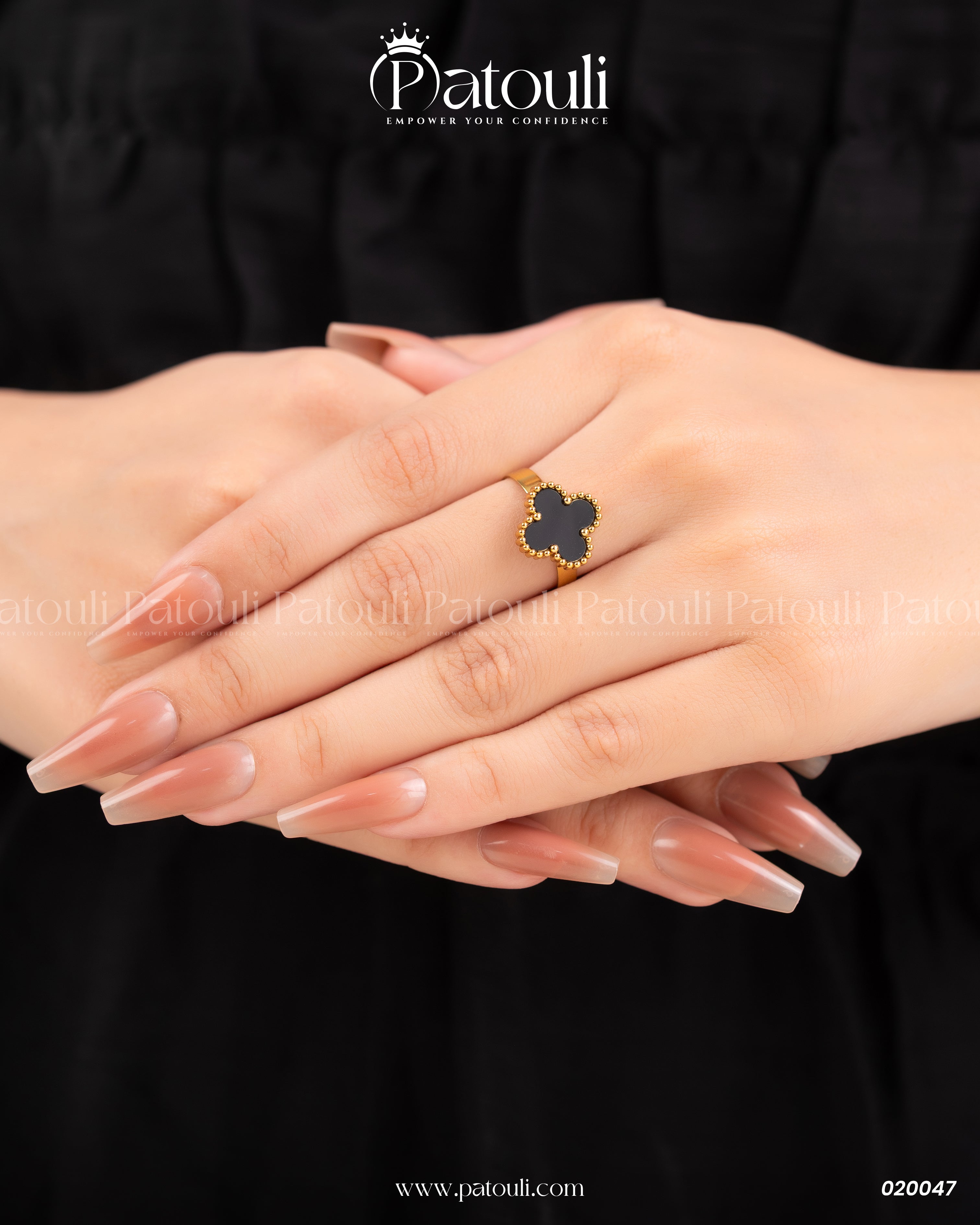 Black And Golden Clover Adjustable