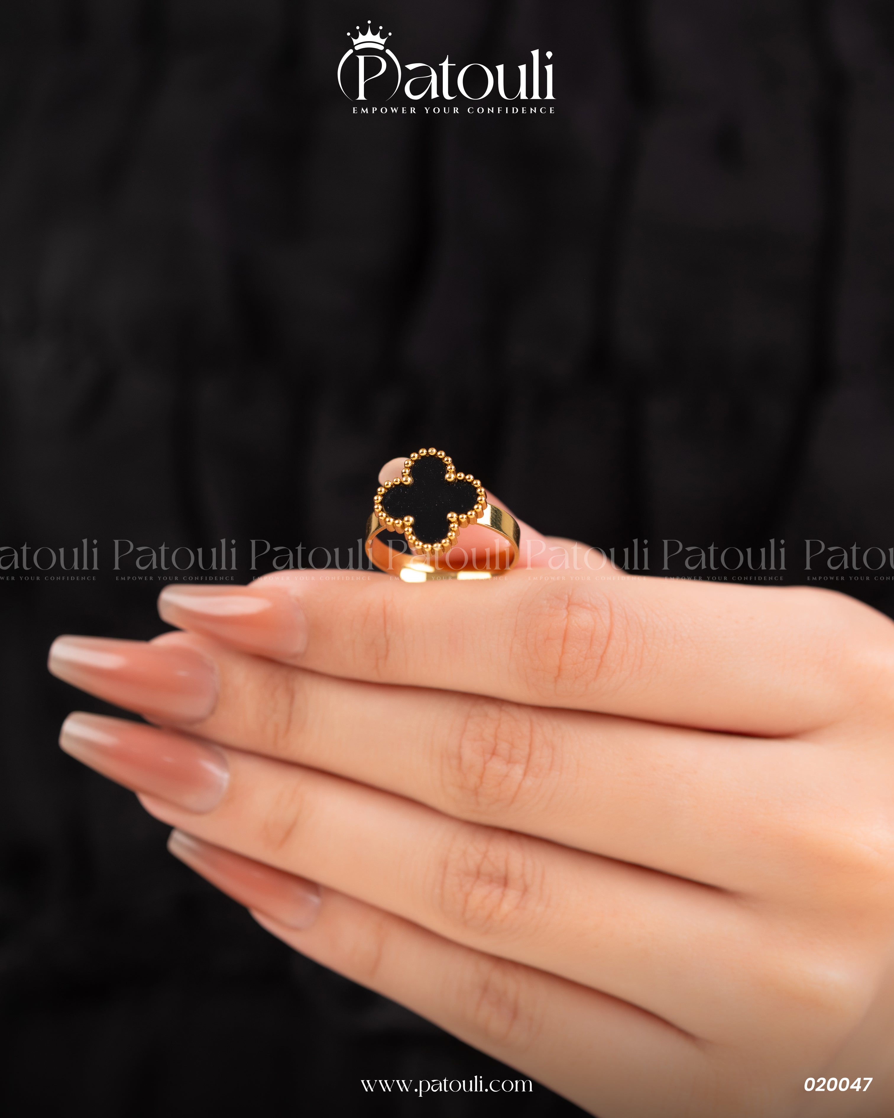 Black And Golden Clover Adjustable