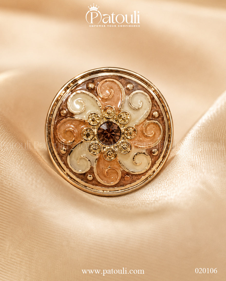Medallion Enamel Adjustable Ring