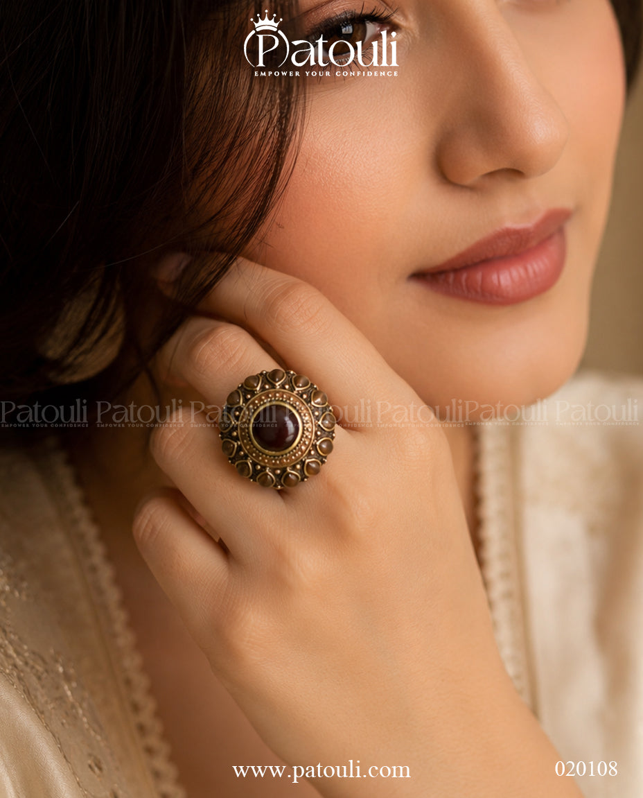 Vintage Style Adjustable Statement Ring