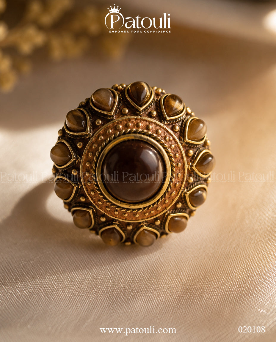 Vintage Style Adjustable Statement Ring