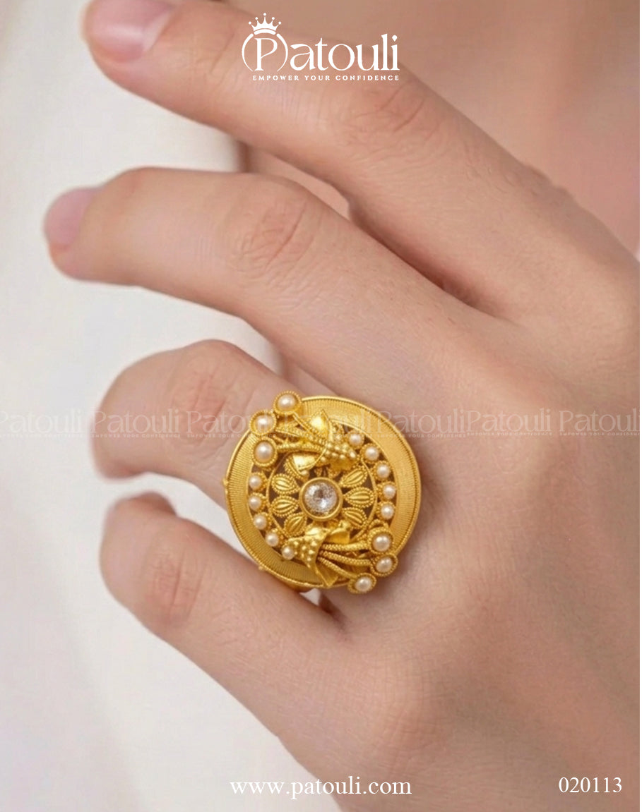 Gulrukh Rajwadi Ring Adjustable