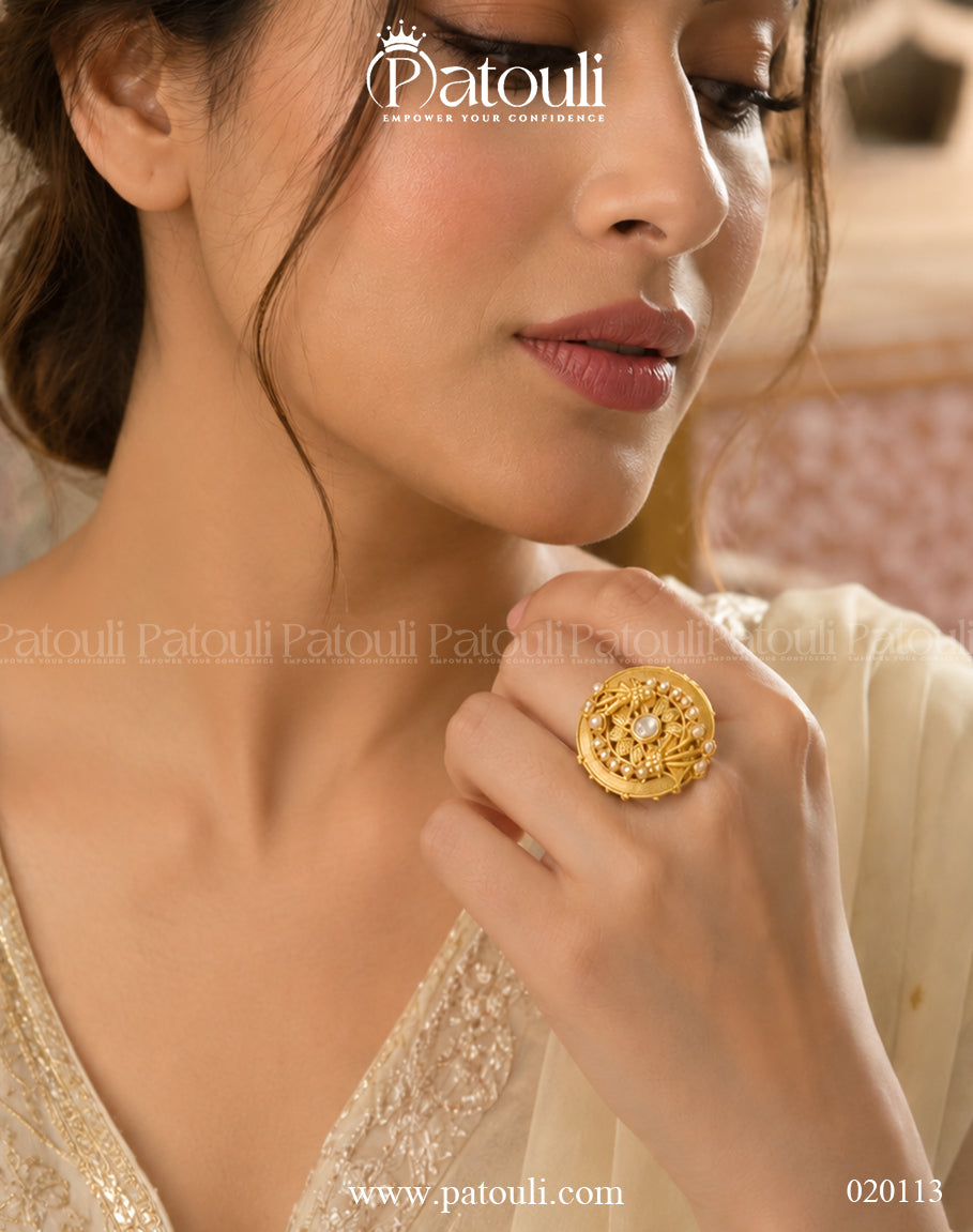 Gulrukh Rajwadi Ring Adjustable