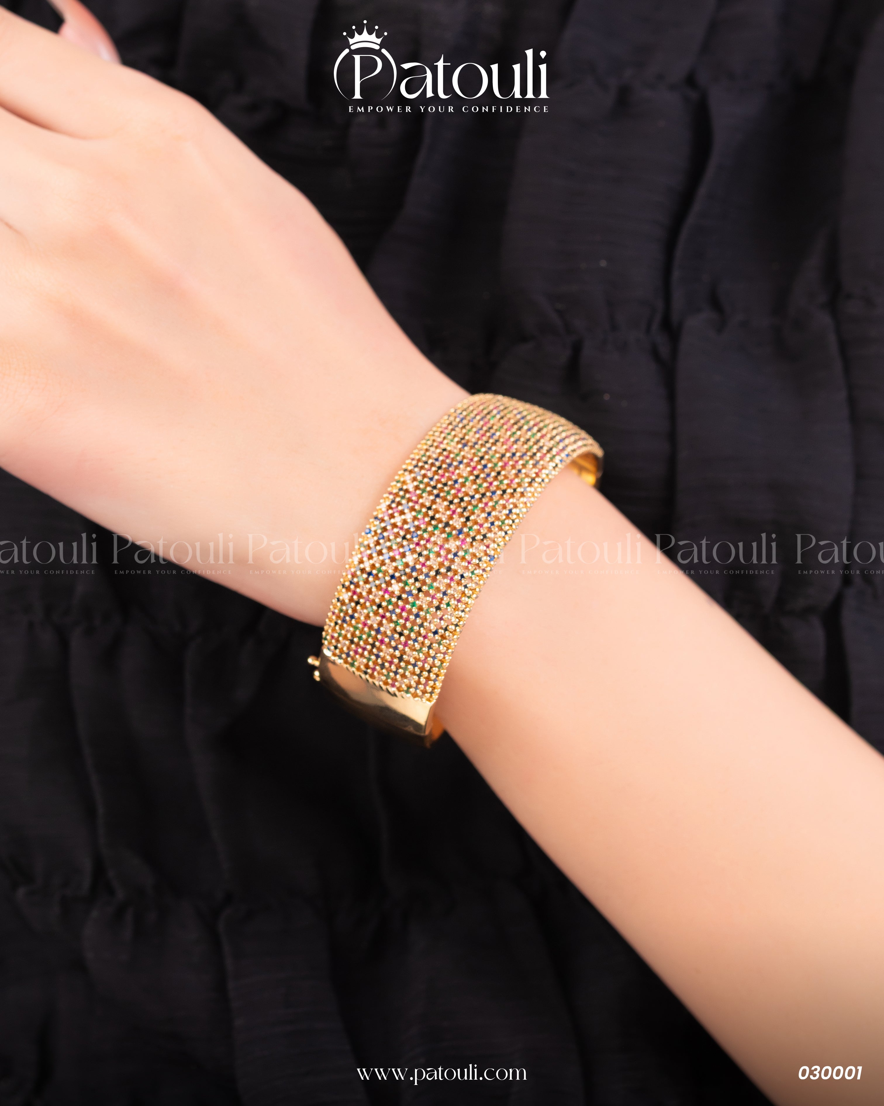 Luxury Mosaic Style Golden Bracelet