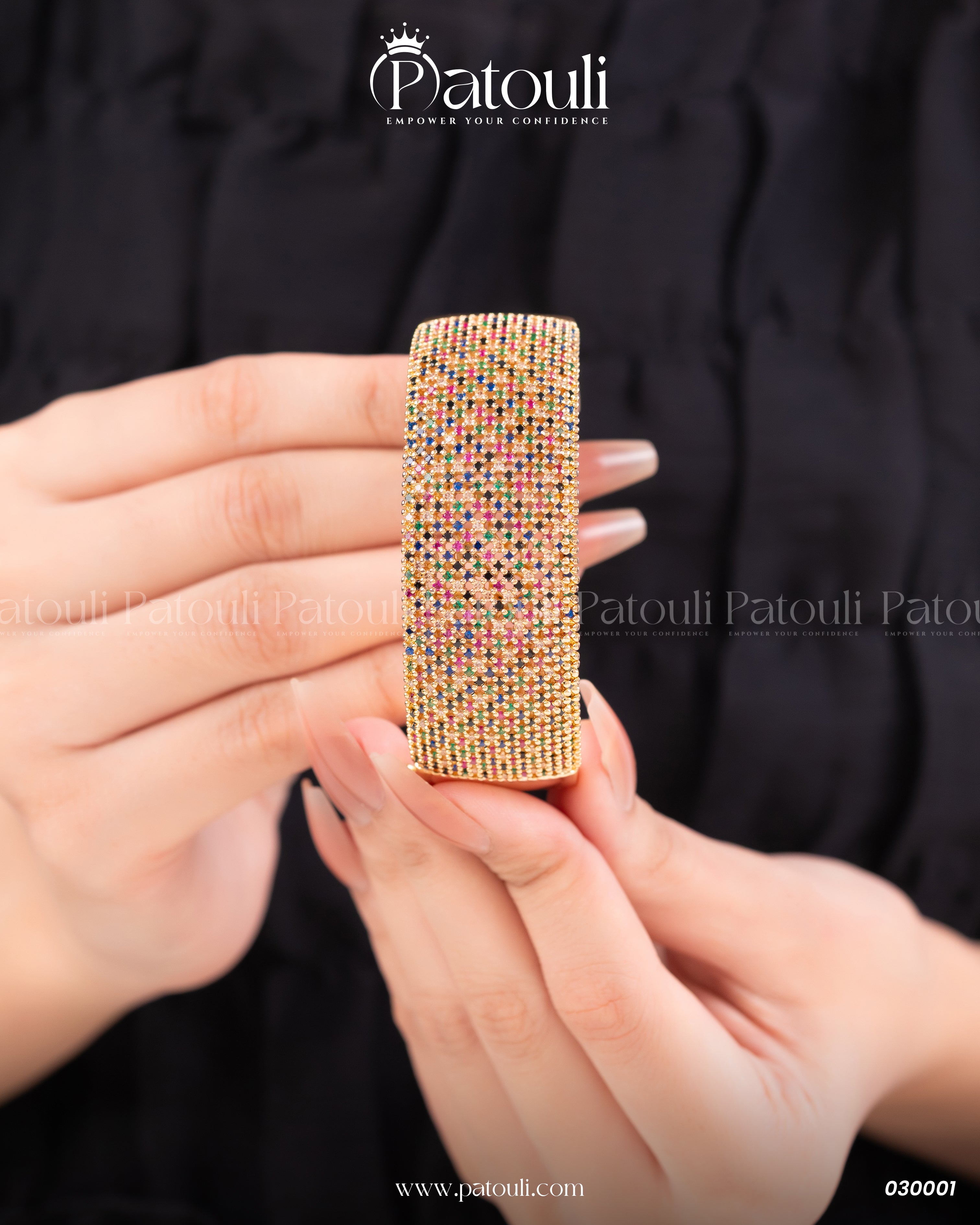 Luxury Mosaic Style Golden Bracelet