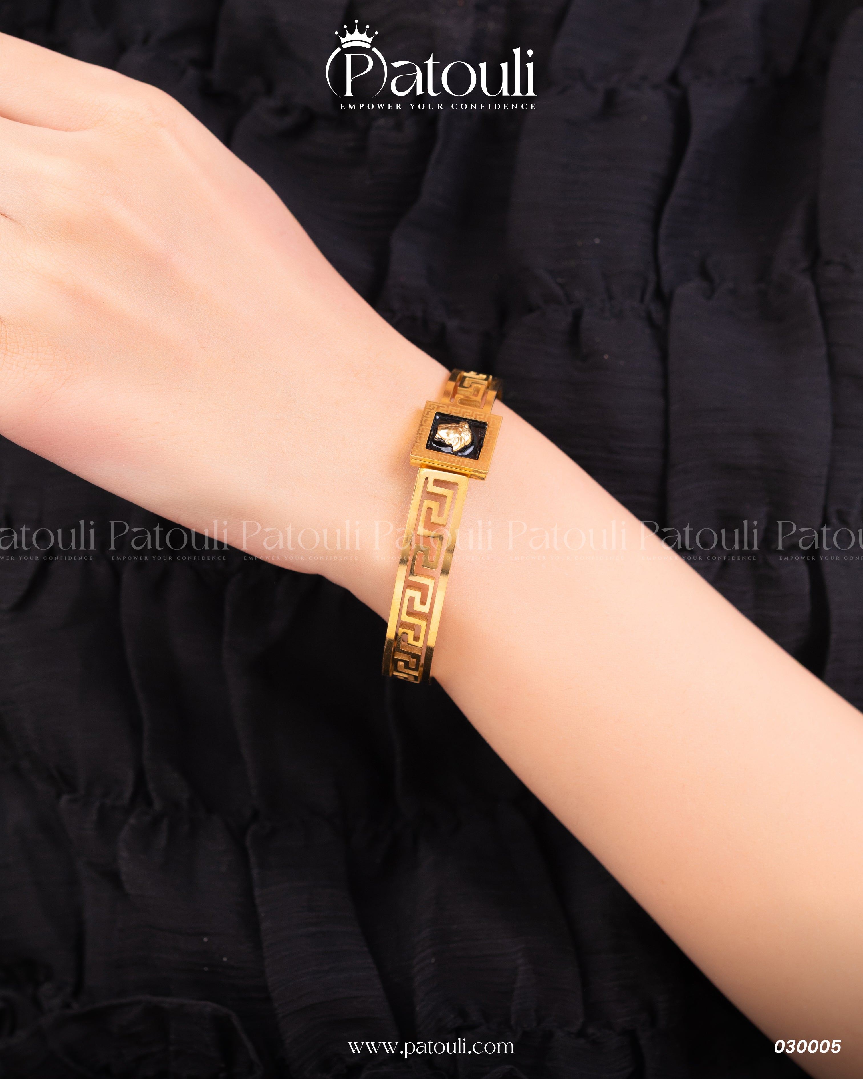 Golden Medusa Stainless Steel Bracelet
