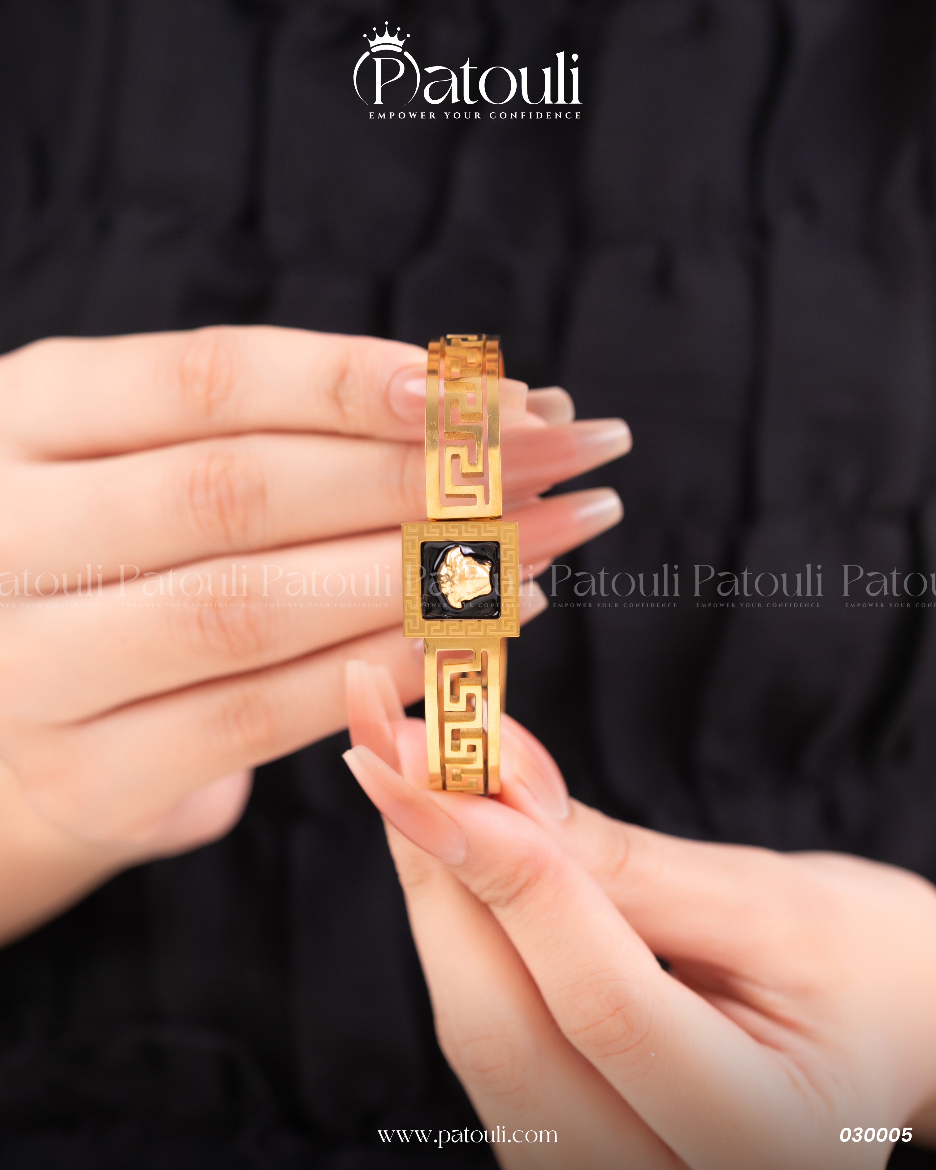 Golden Medusa Stainless Steel Bracelet