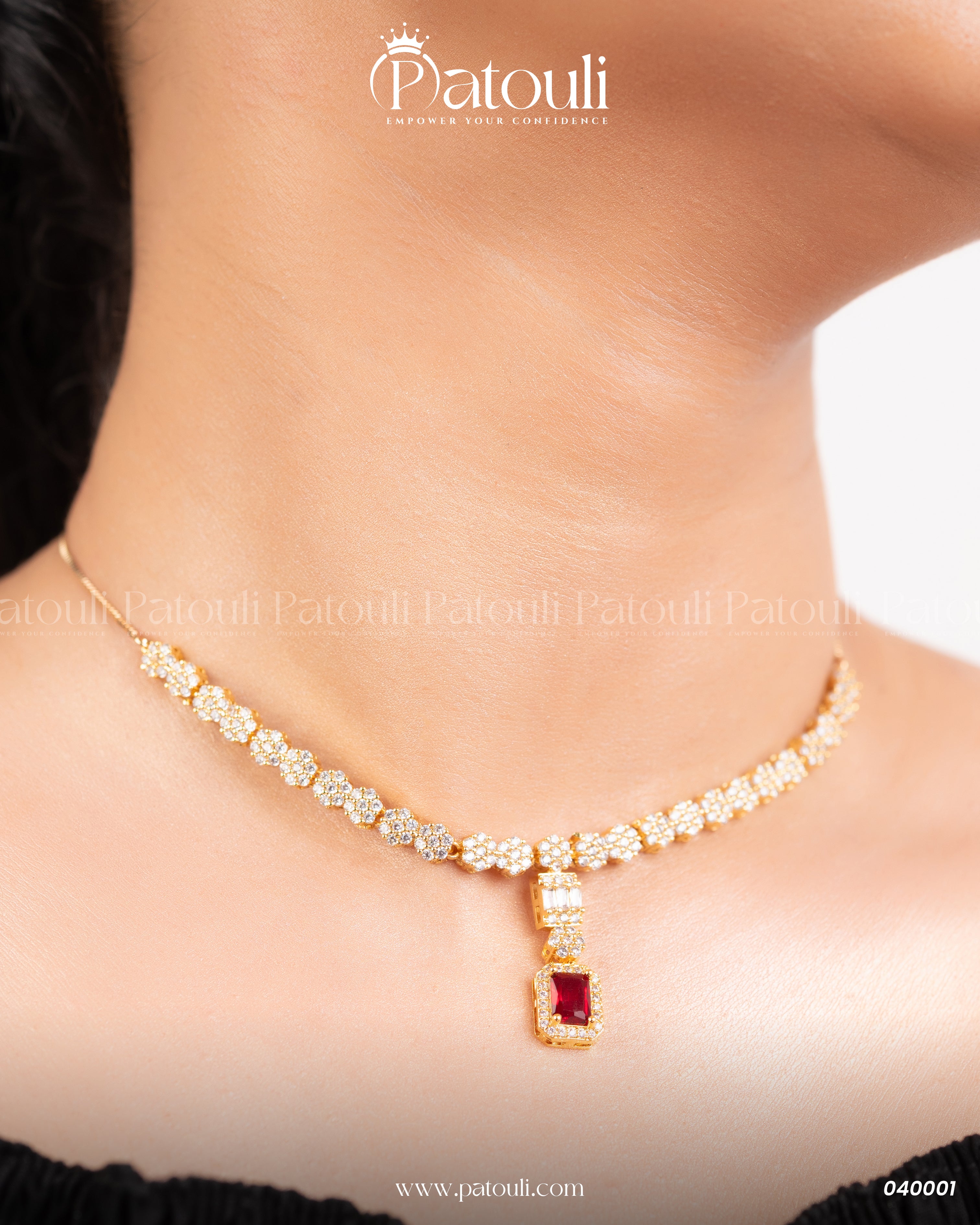 Majestic Jewellery Mahroon Stone Set