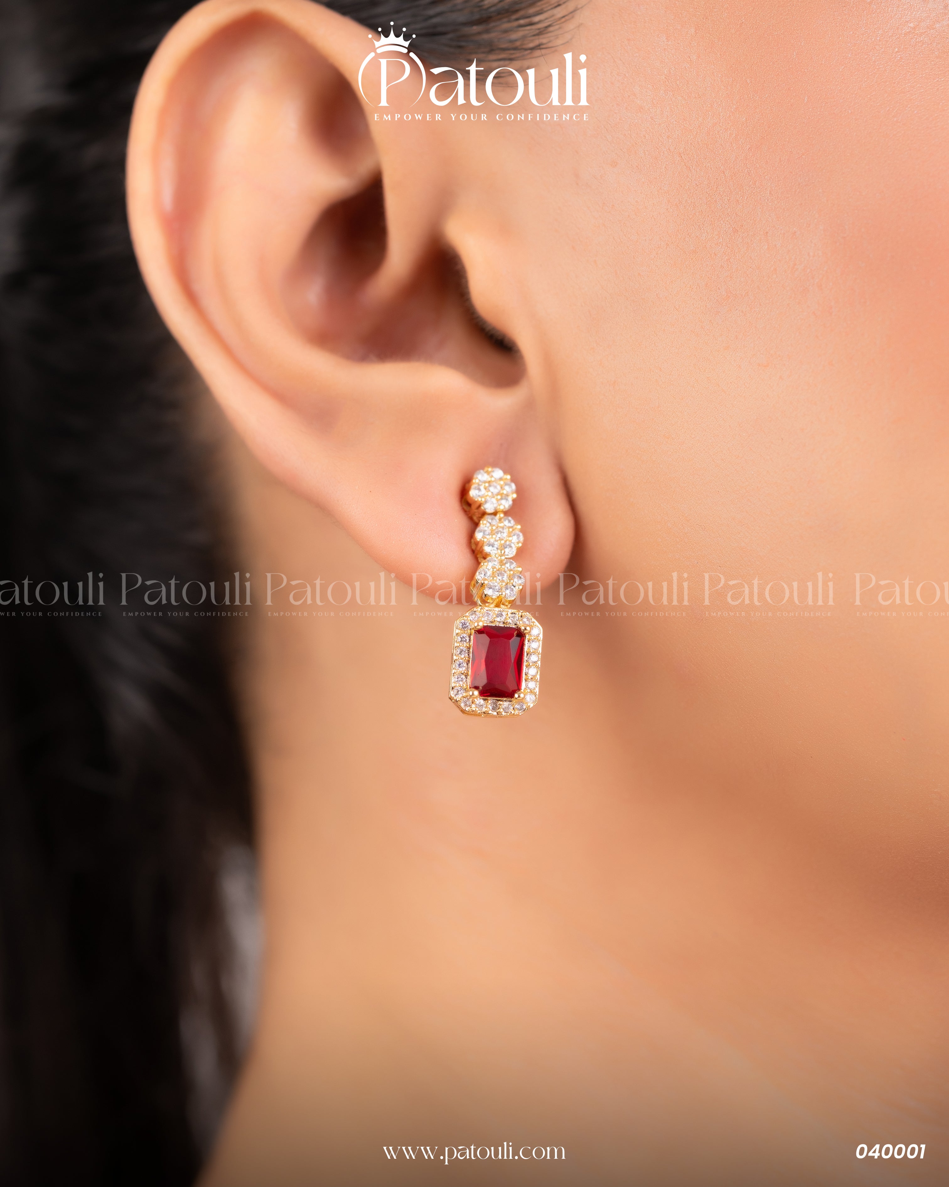 Majestic Jewellery Mahroon Stone Set