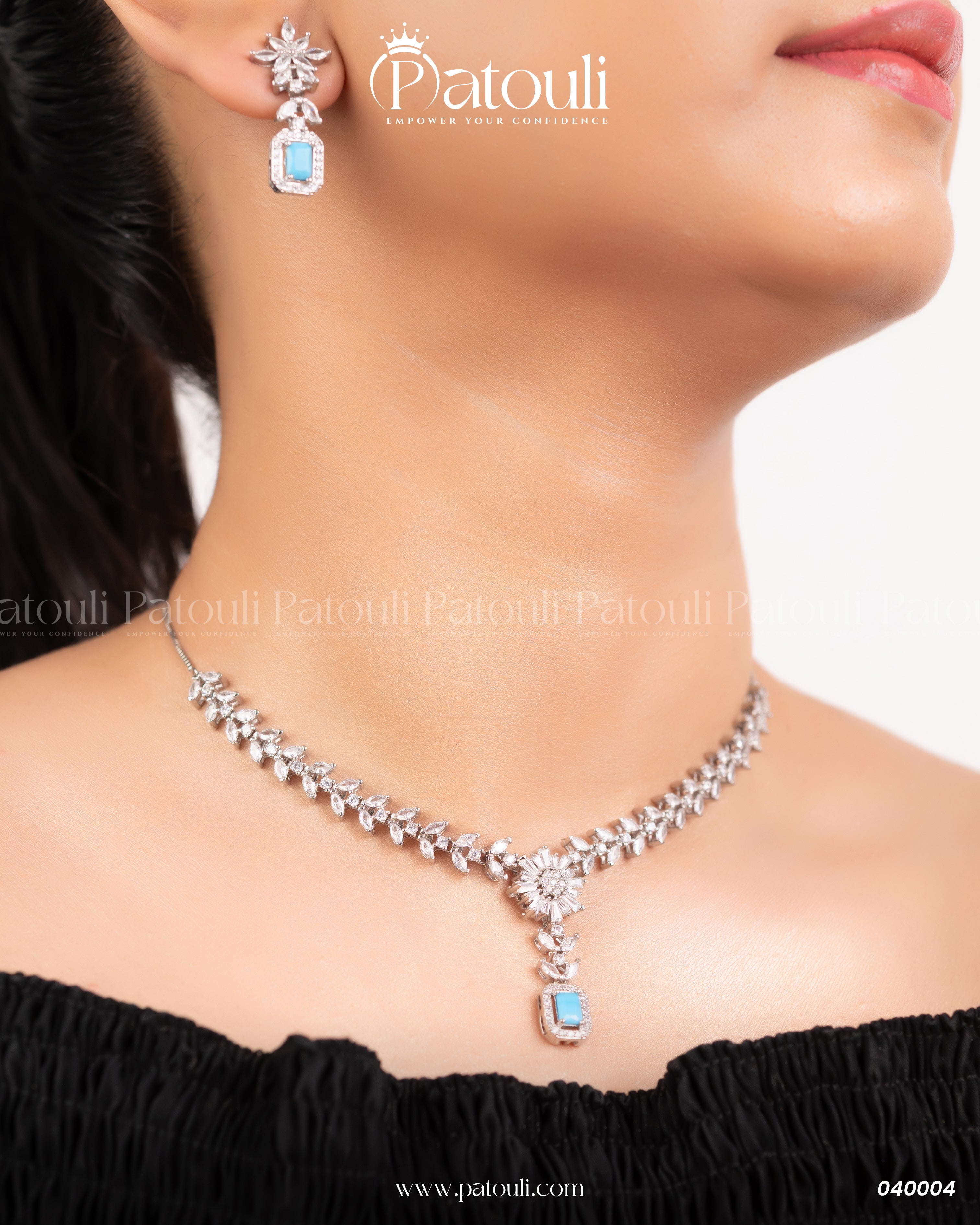 Majestic Jewellery Light Blue Stone Set